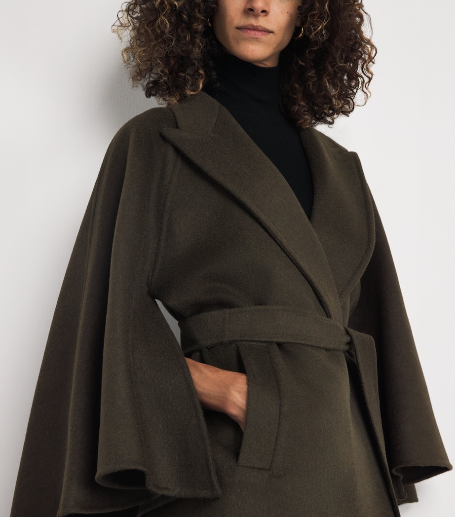 Camel-Wool Belted Coat MOSS GREEN Image 6
