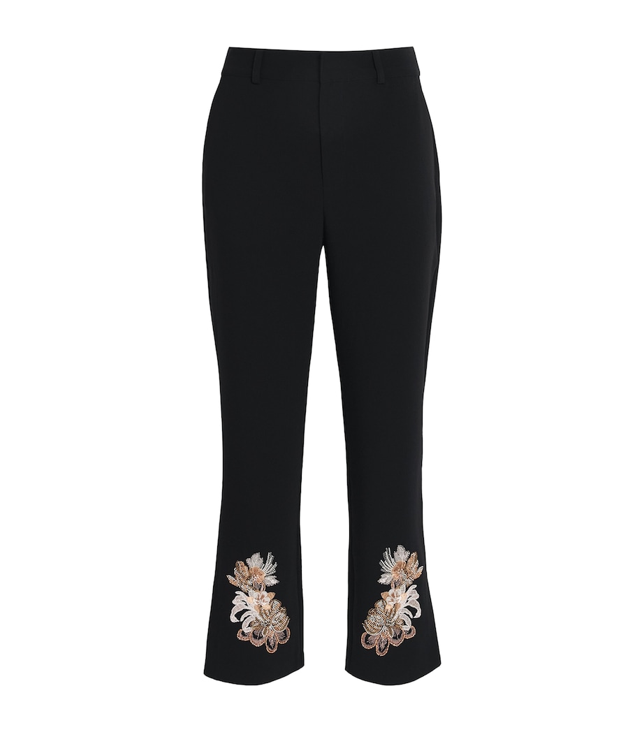 Cinq A Sept Womens Beaded Kerry Trousers Black/neutral Multi Image 1