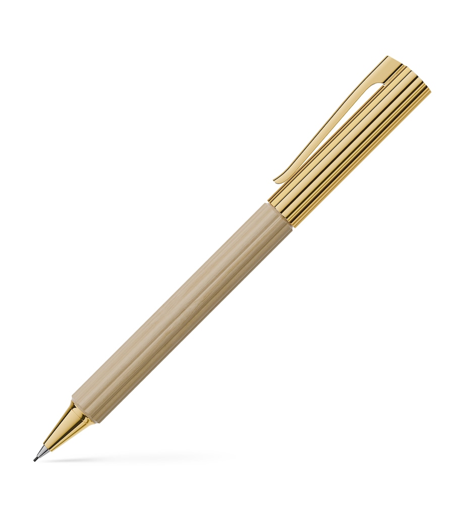 Gold-Trim Hornbeam Wood Bloom Mechanical Pencil GOLD Image 3
