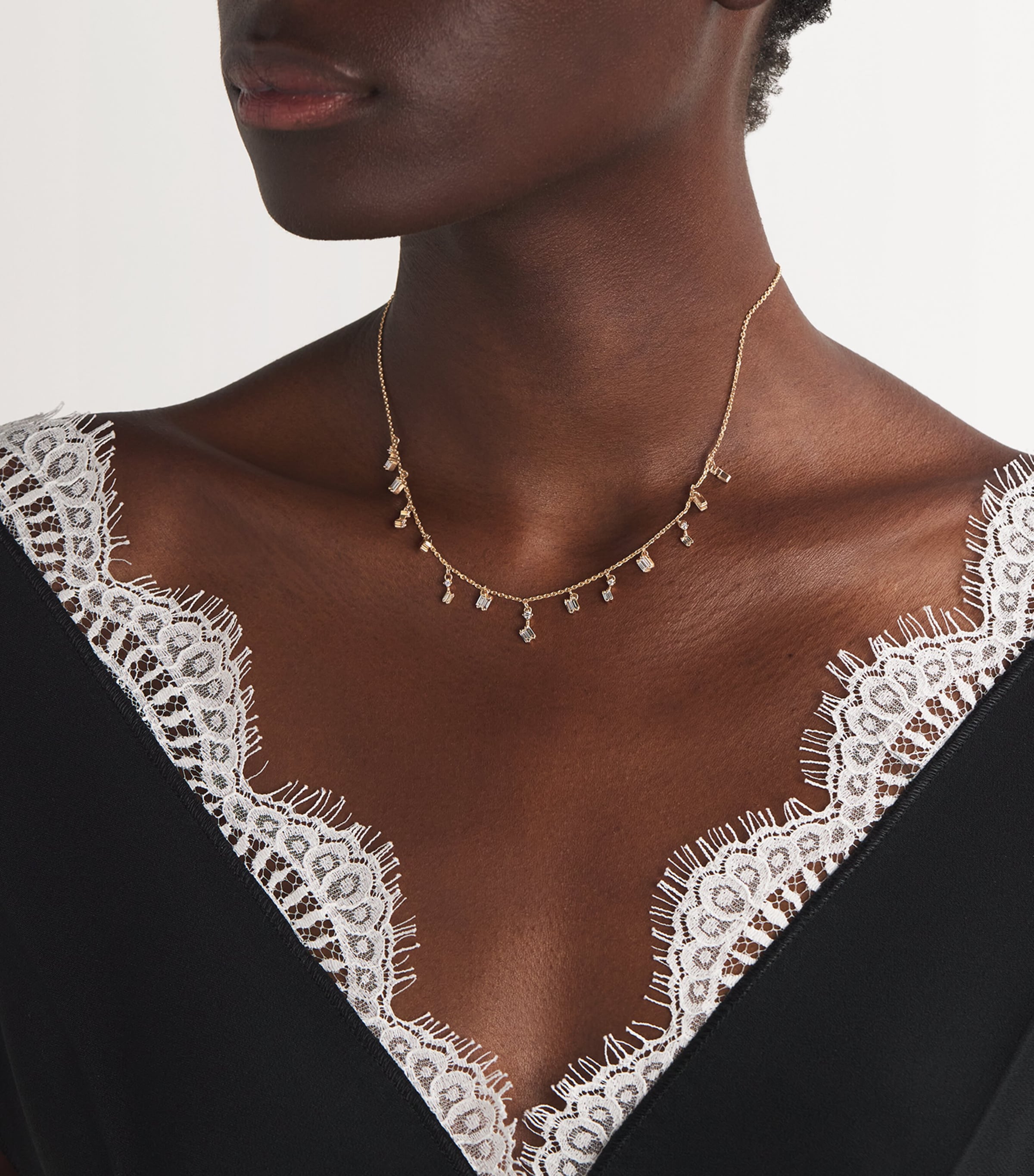 Rose Gold and Diamond Classic Fireworks Cascade Necklace 18K RG/WD Image 2