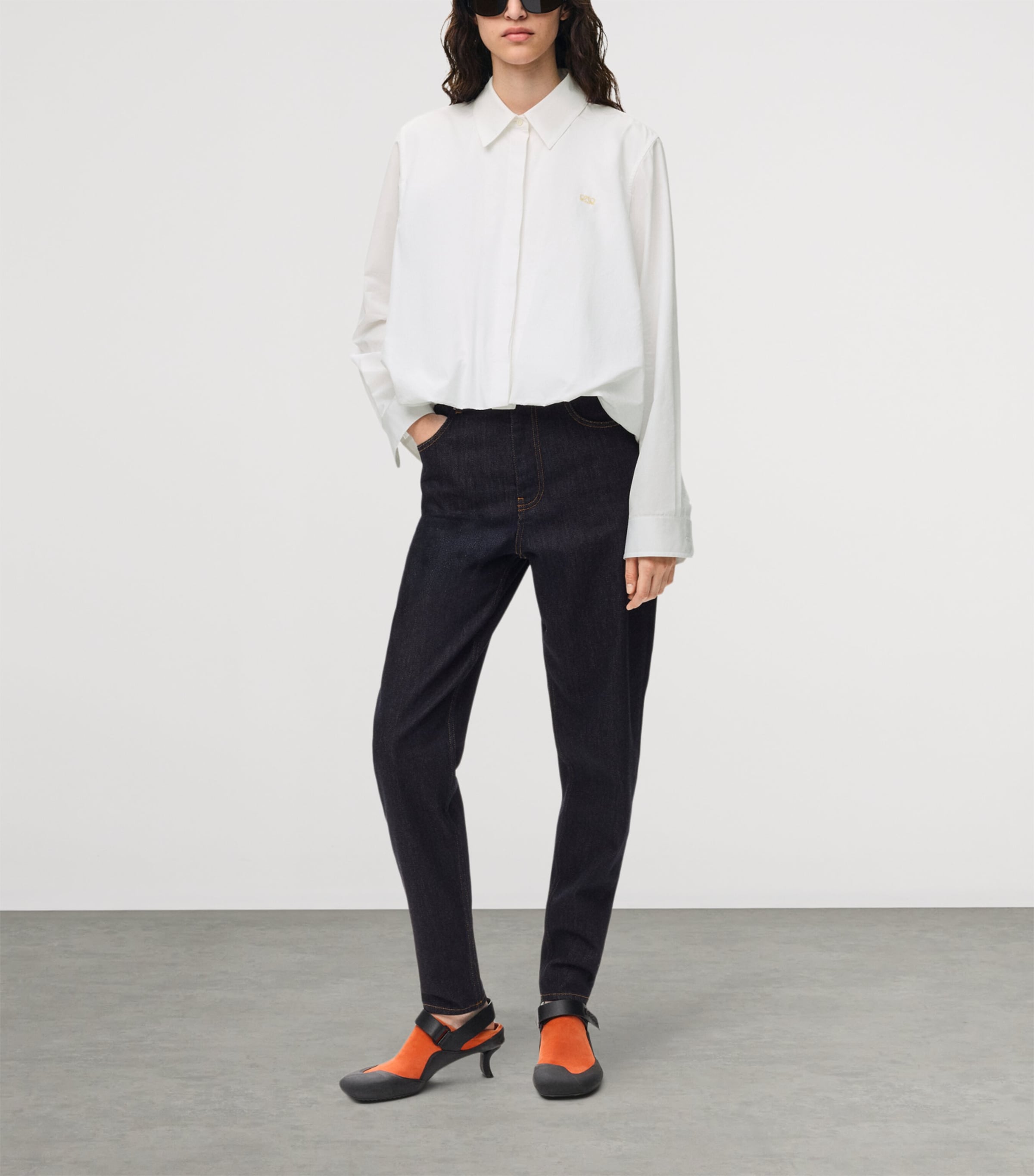 LOEWE Womens Drawstring-Hem Shirt White Image 2