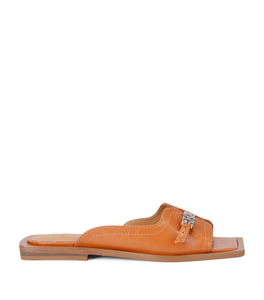 Vegan Leather Butterfly-Logo Sandals CAMEL Image 1