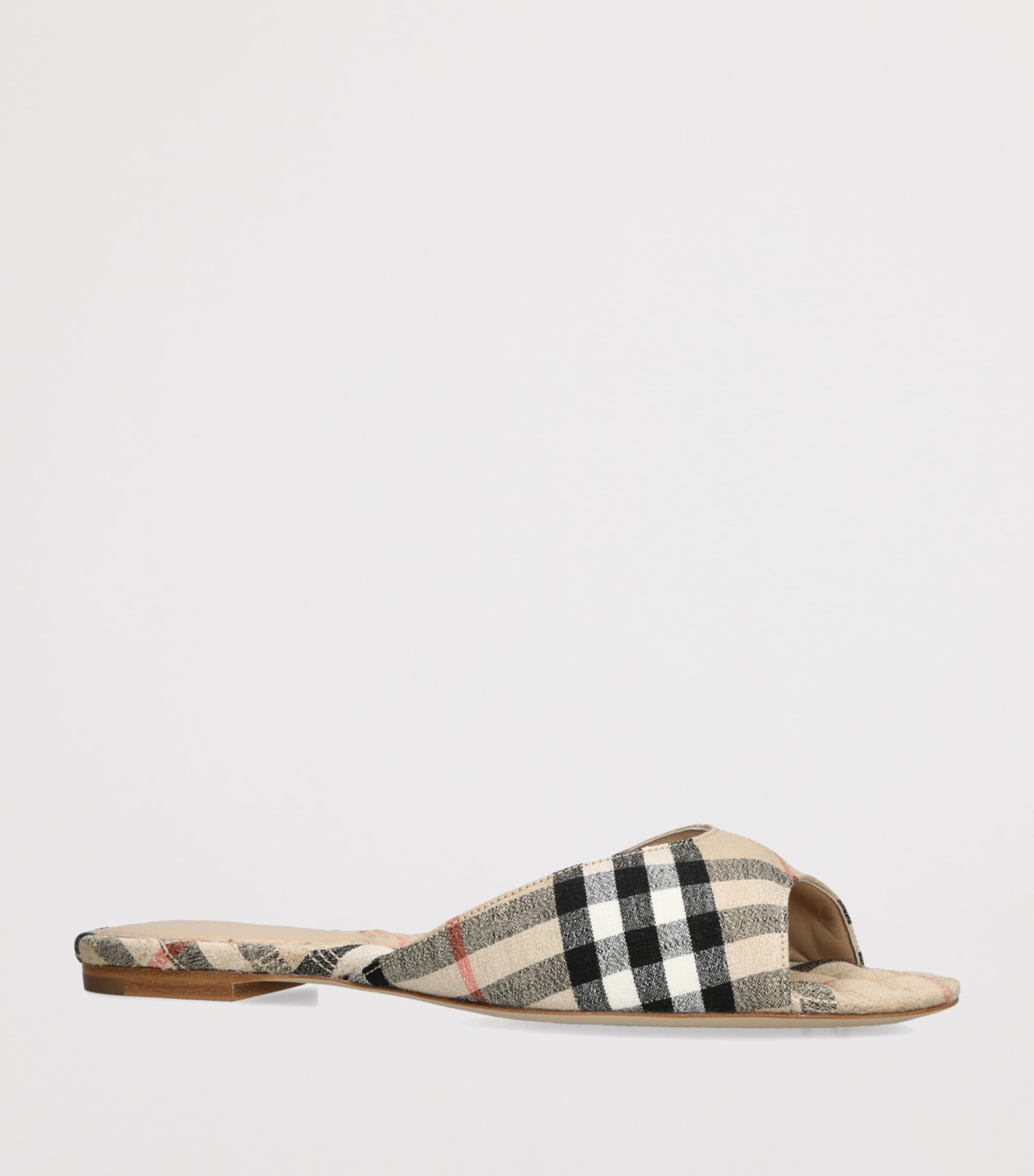 Stretch-Linen Mew Slides BEIGE COMB Image 3