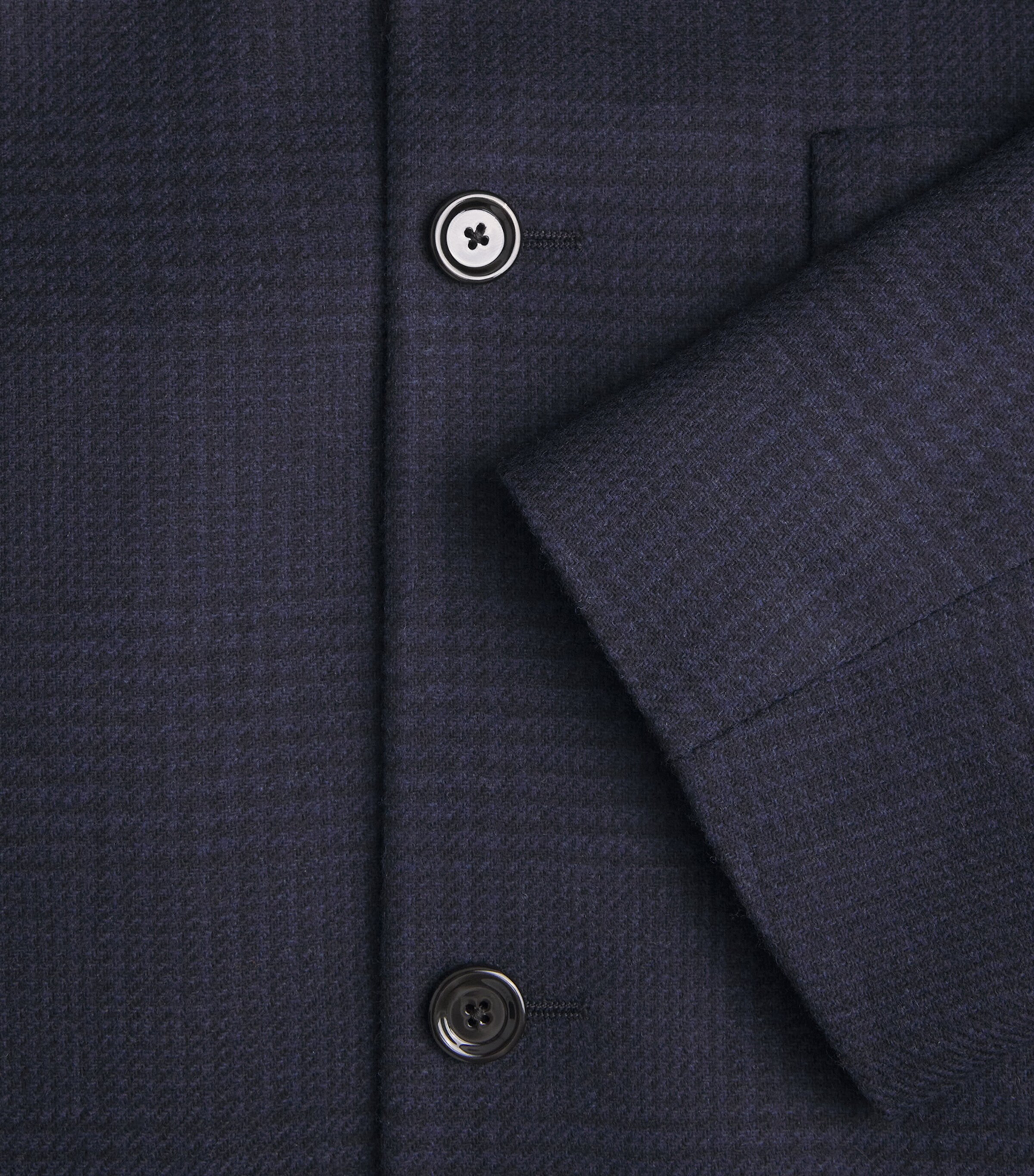Lardini Mens Wool-Cashmere Check Chore Jacket Navy Image 7