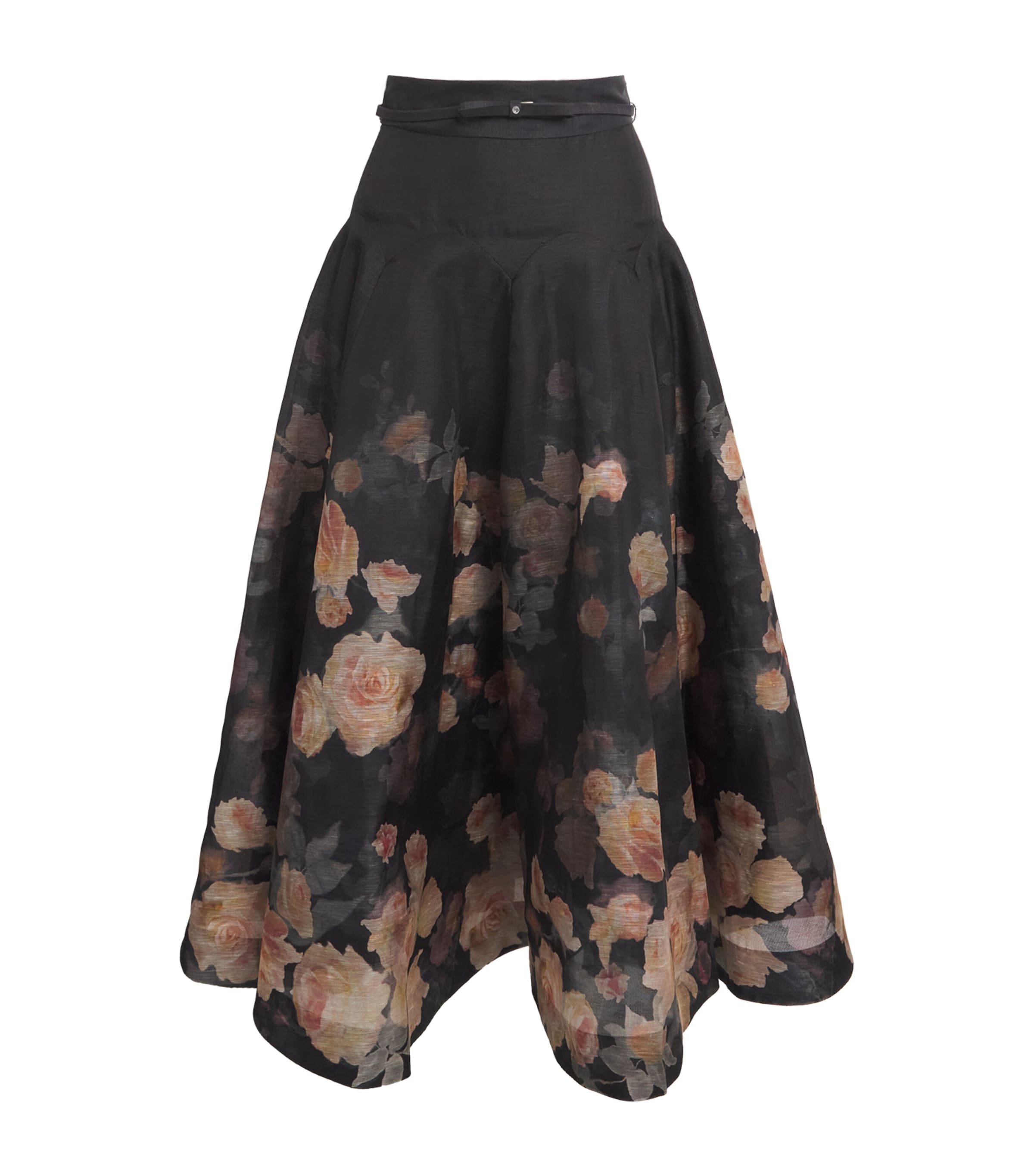 ZIMMERMANN CRUSH FLARED MIDI SKIRT 