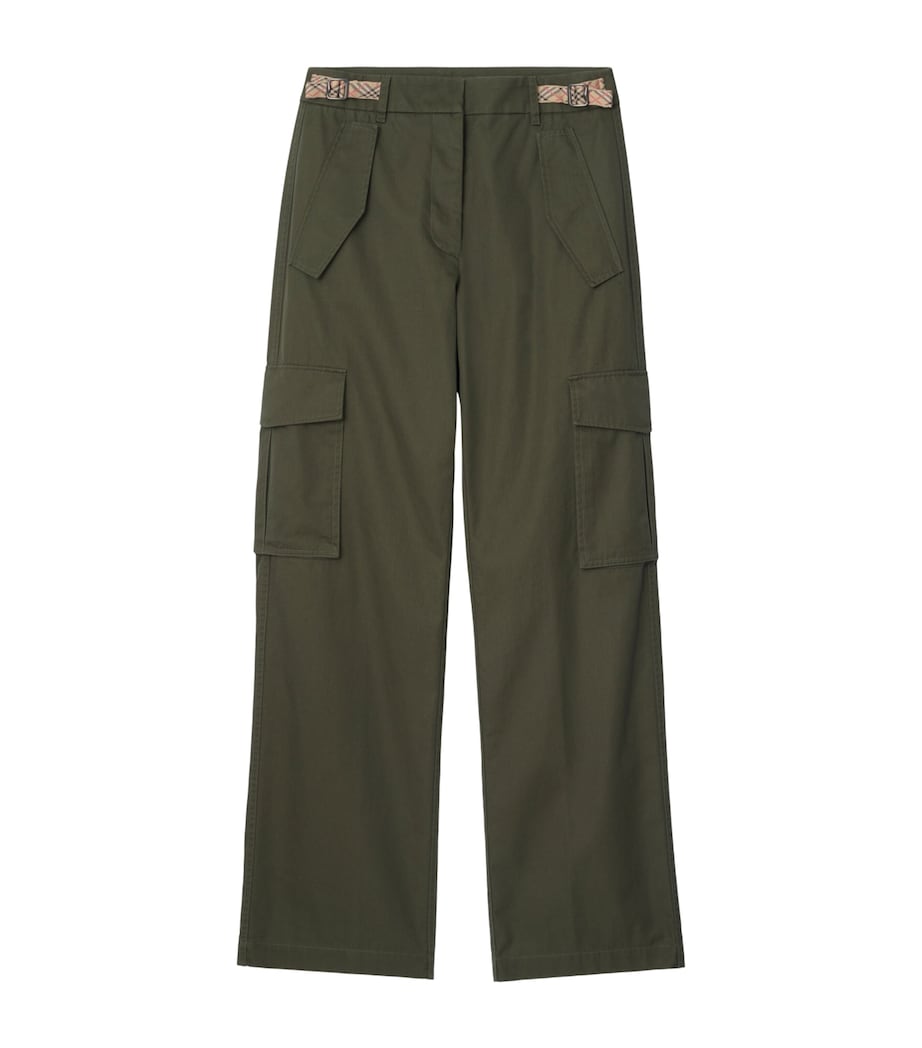 Cotton Gabardine Cargo Trousers MARROW GREEN Image 1