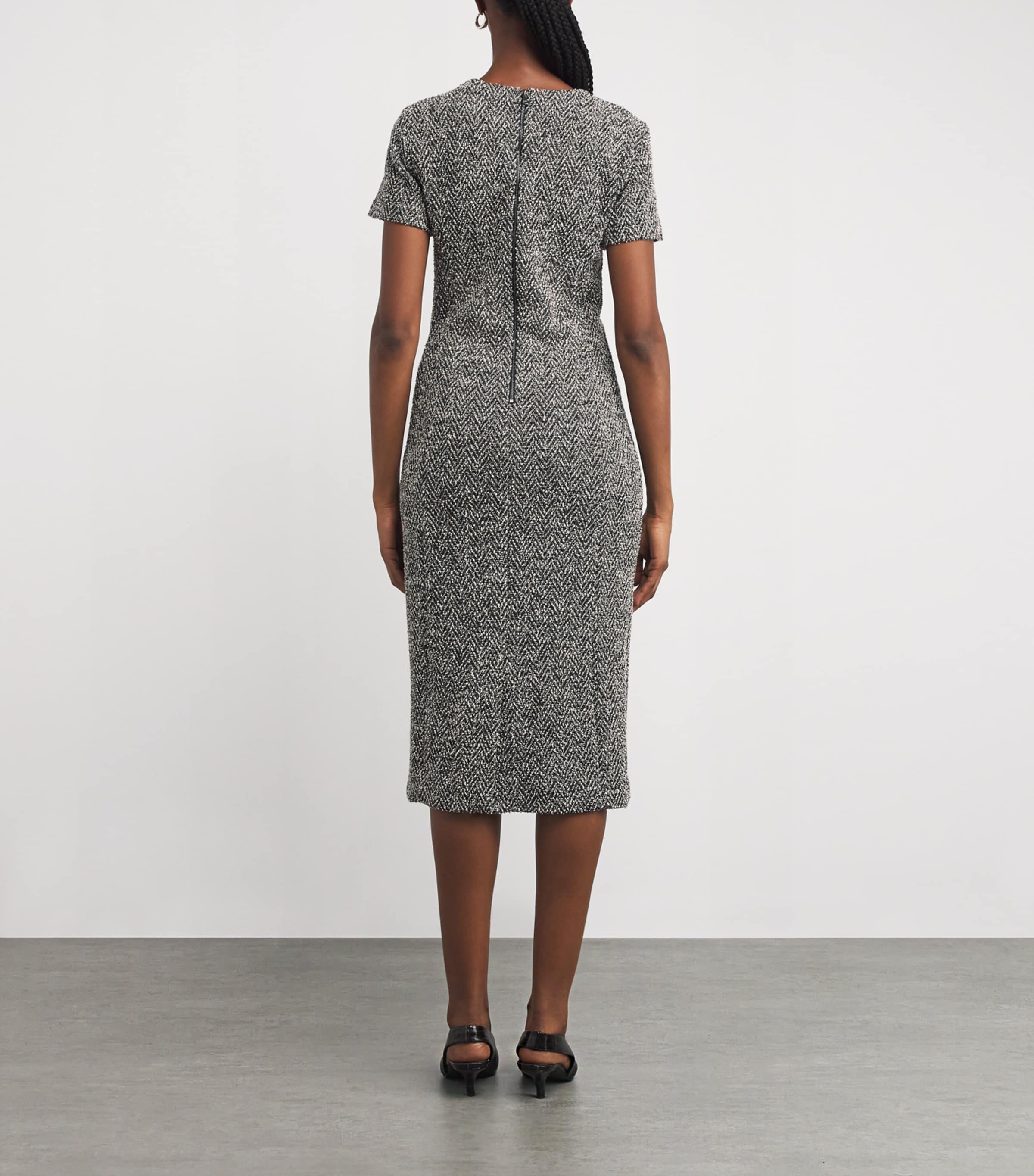 Tweed Midi Dress BLACK Image 3