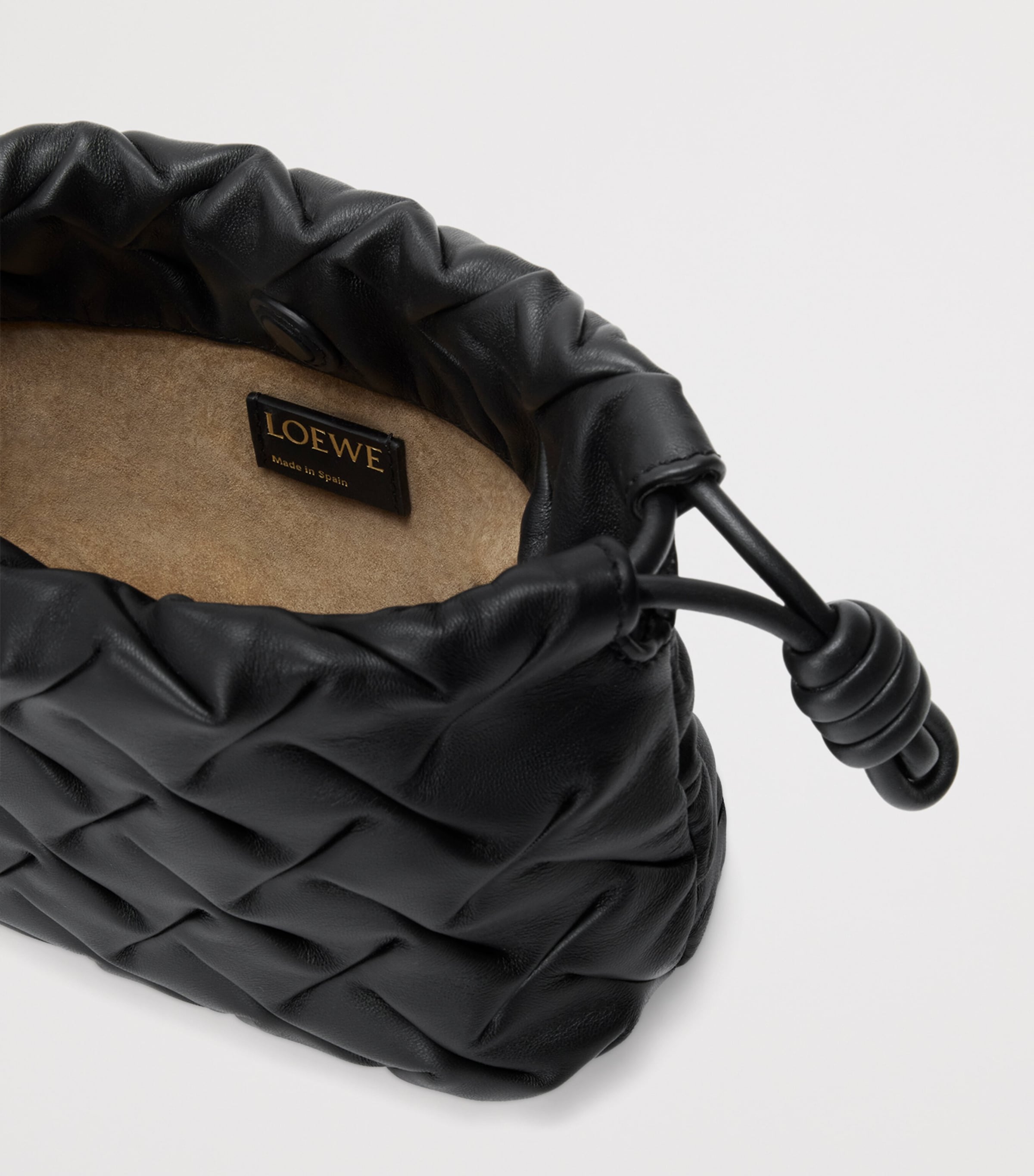 Mini Pinched Leather Flamenco Purse BLACK Image 7