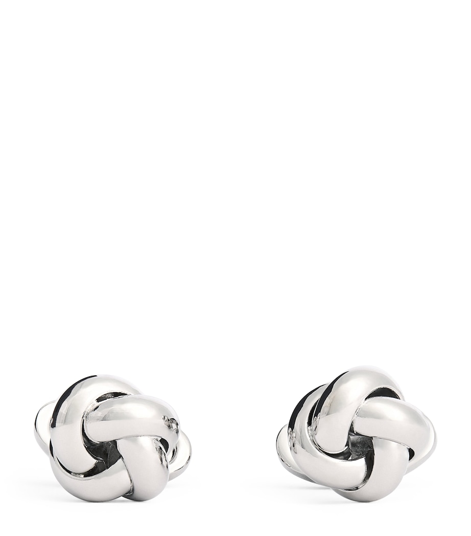 Babette Wasserman Rhodium-Plated Metal Knot Cufflinks Silver Image 1