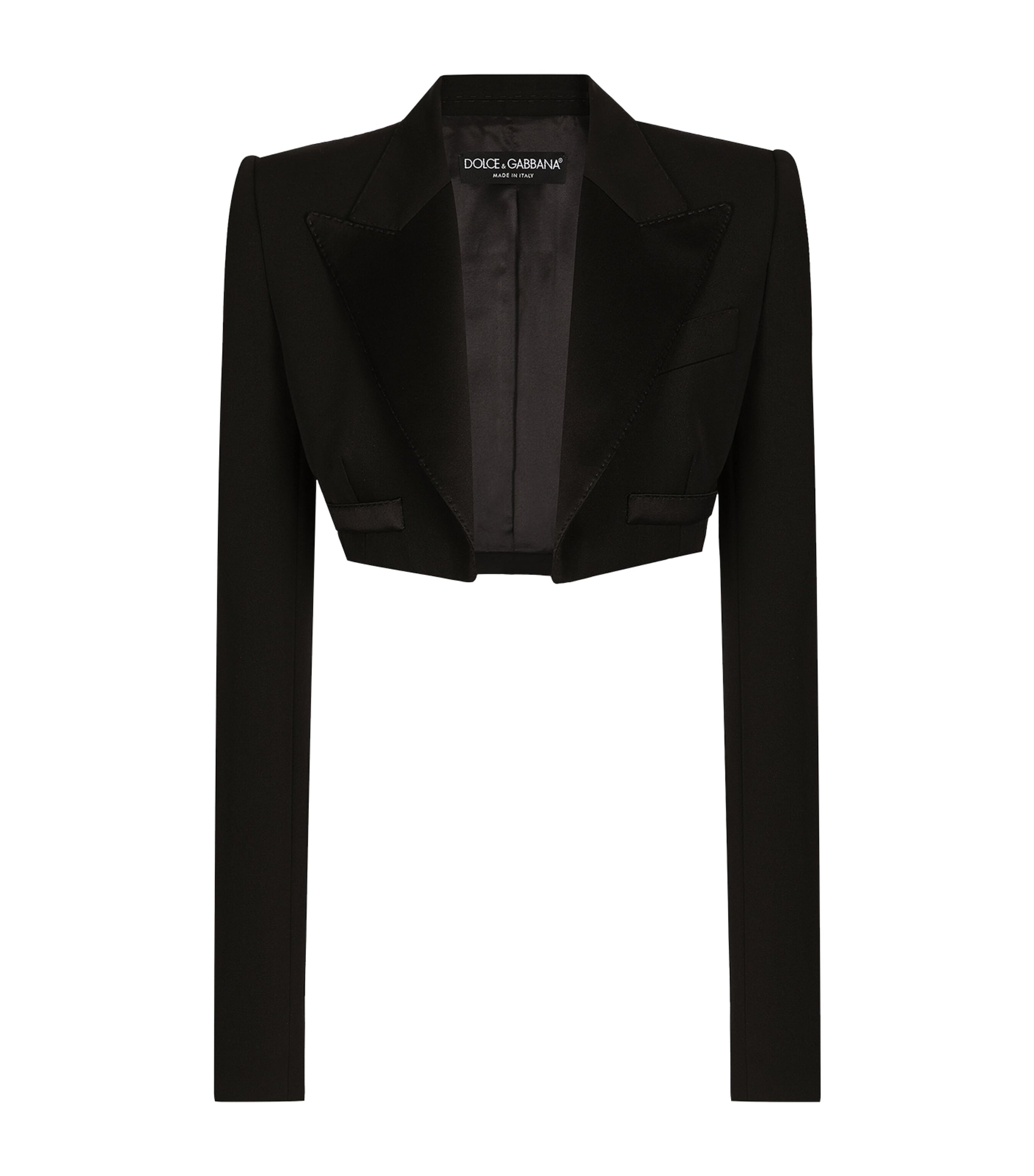 Dolce & Gabbana Cropped Wool-blend Tuxedo Blazer