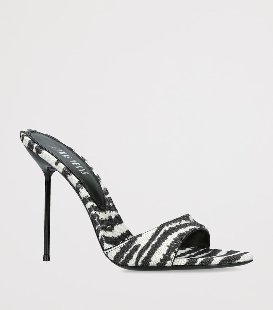 Paris Texas Canvas Zebra Lidia Mules 105 White/blk Image 3