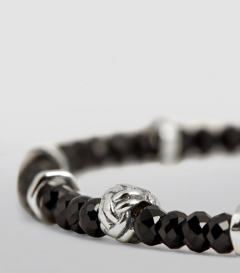 Rhodium-Plated Silver and Black Spinel Nodo Bracelet SILVER/ BLACK Image 3