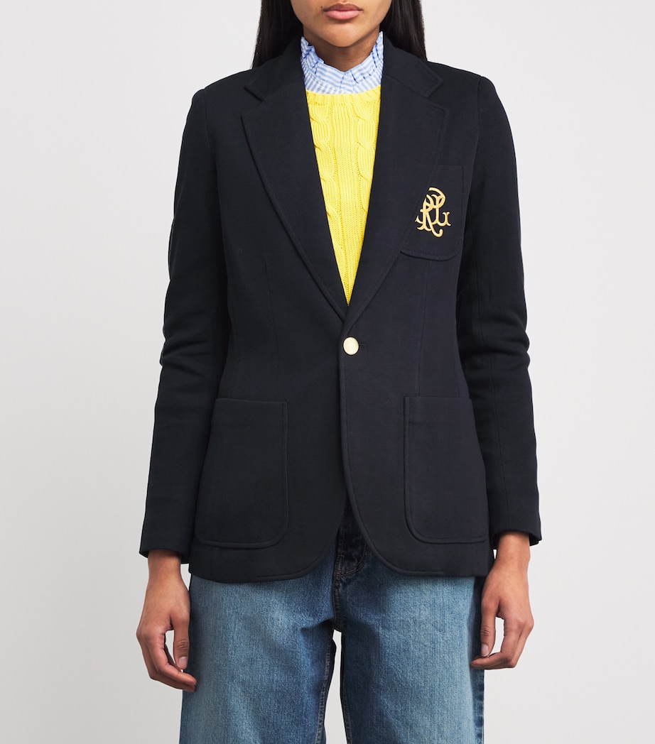 Cotton-Blend Embroidered Blazer PARK AVENUE NAVY Image 3