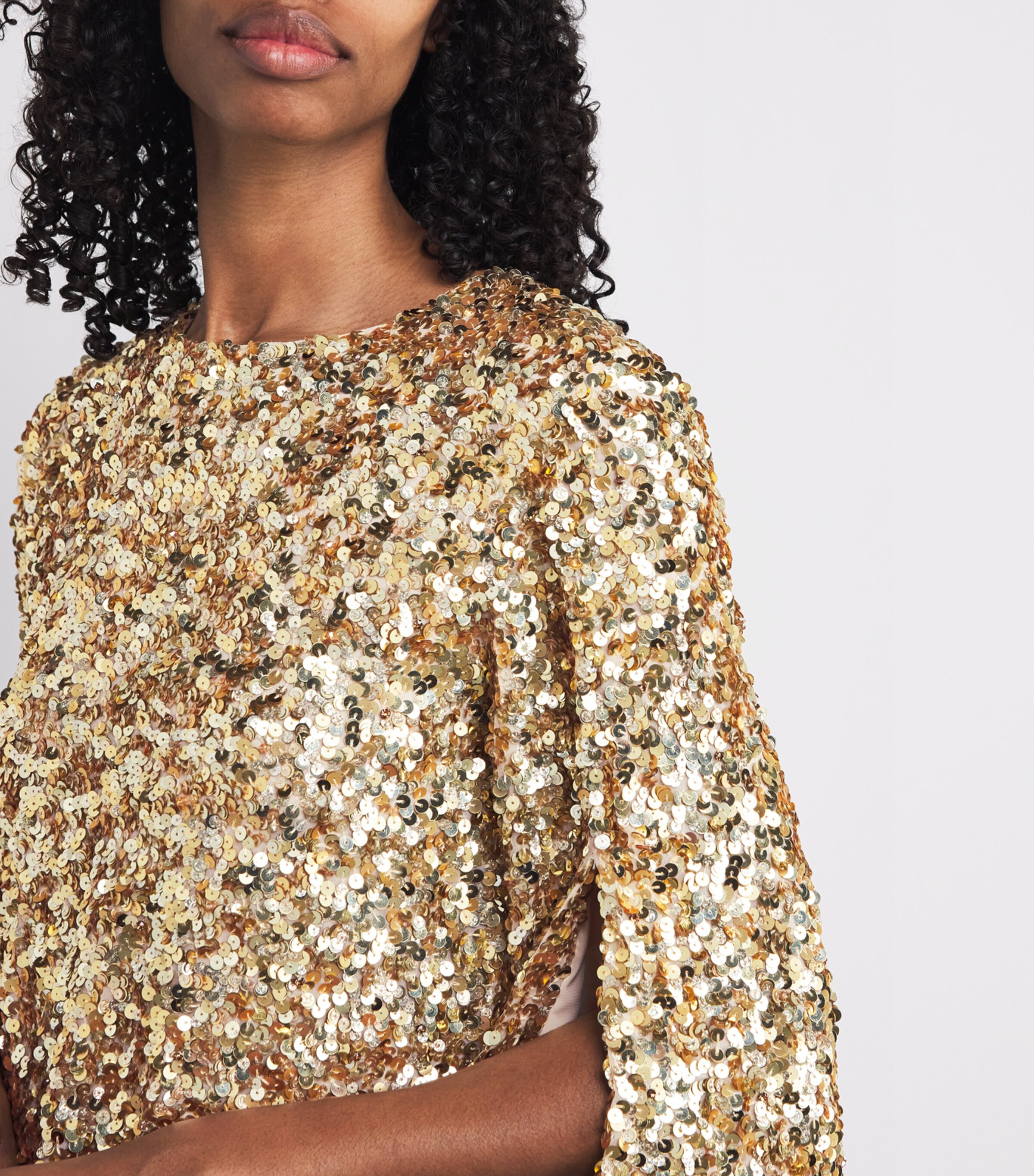 Sequinned Eleonora Mini Dress D103 CHMPGNE/PLE GLD Image 4