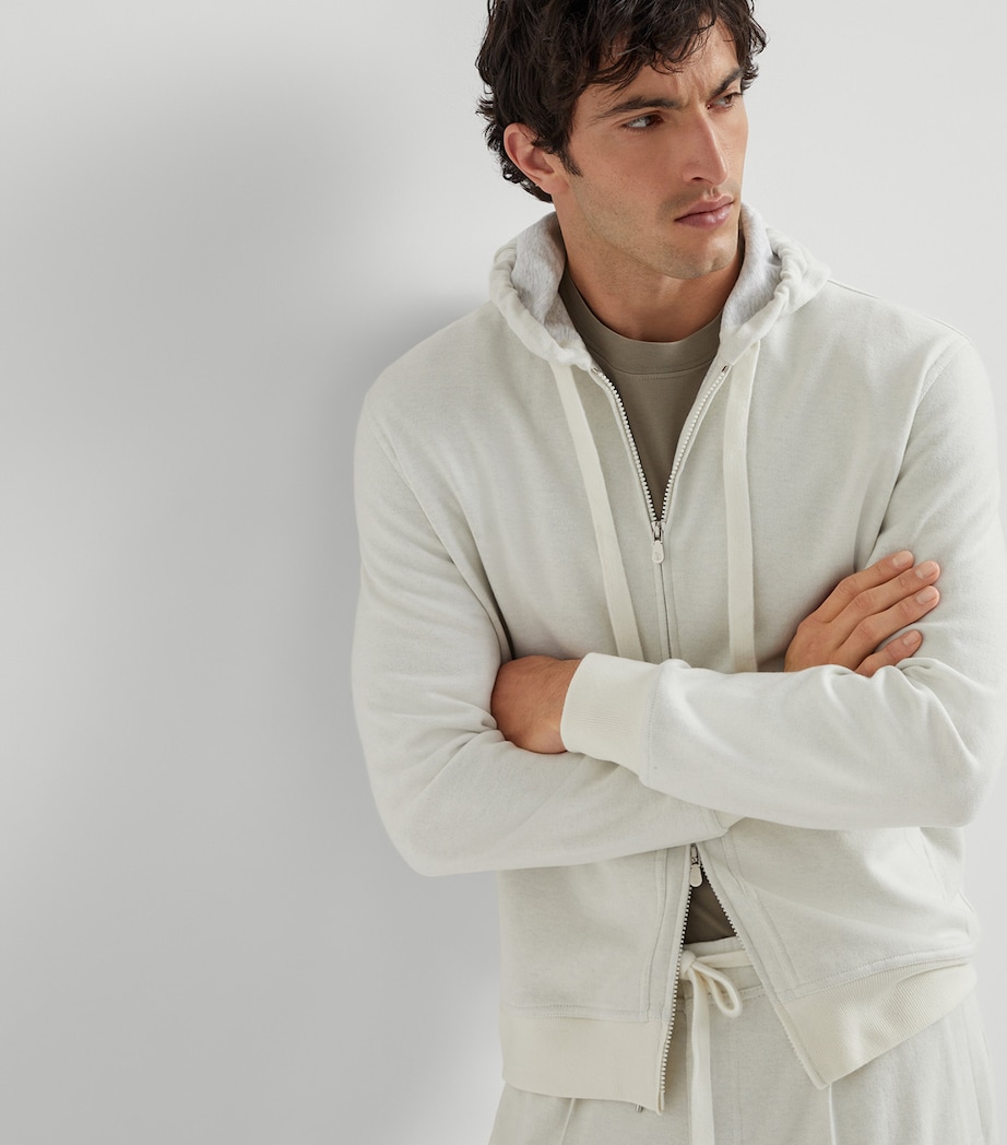 Cashmere-Terry Cotton Zip-Up Hoodie C387 Image 5