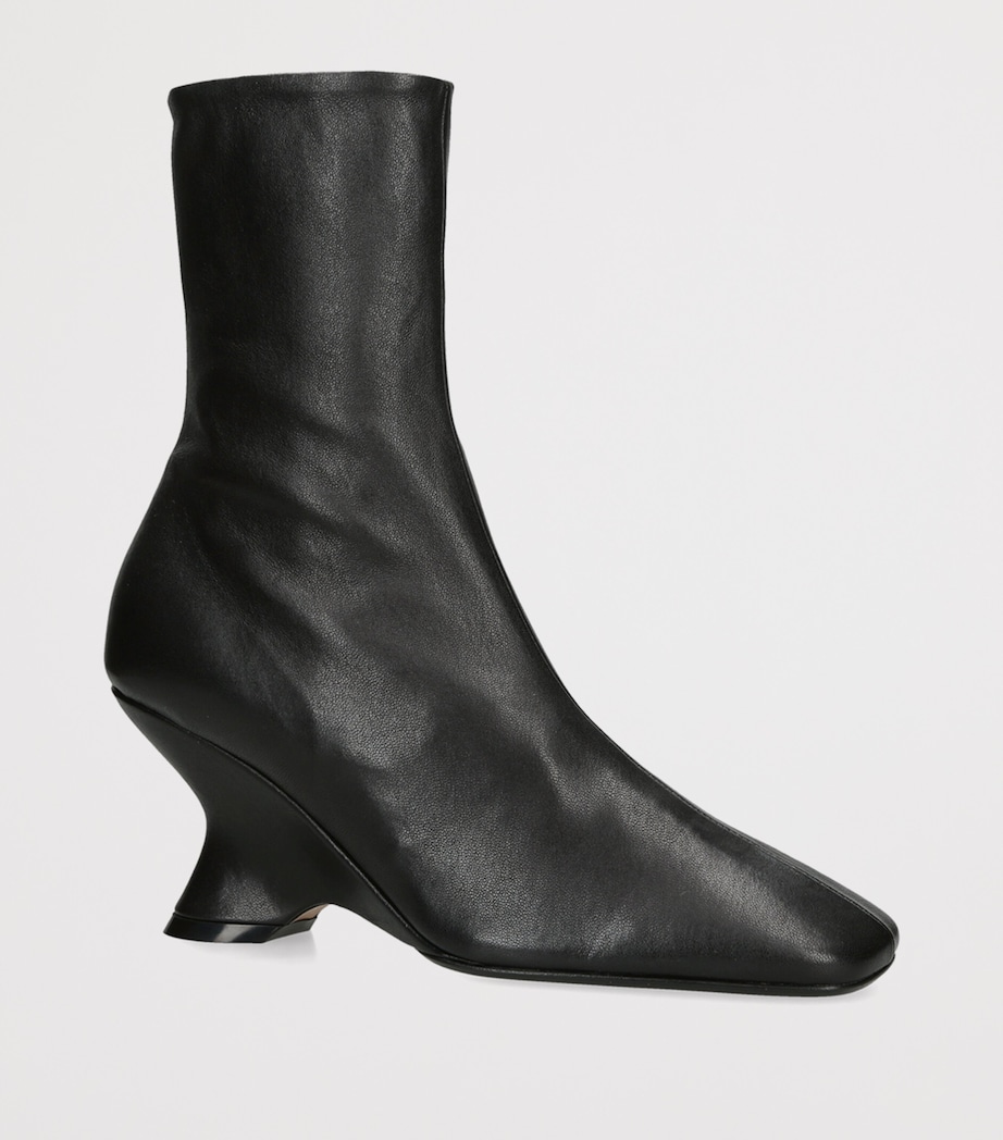 DRIES VAN NOTEN Leather Ankle Boots 60 Black Image 2