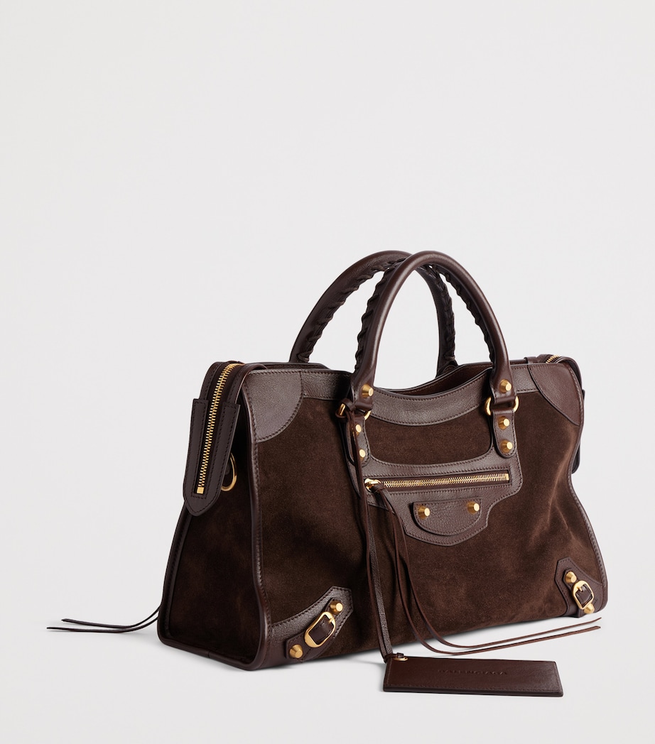 Balenciaga Medium Suede Le City Top-Handle Bag Image 8