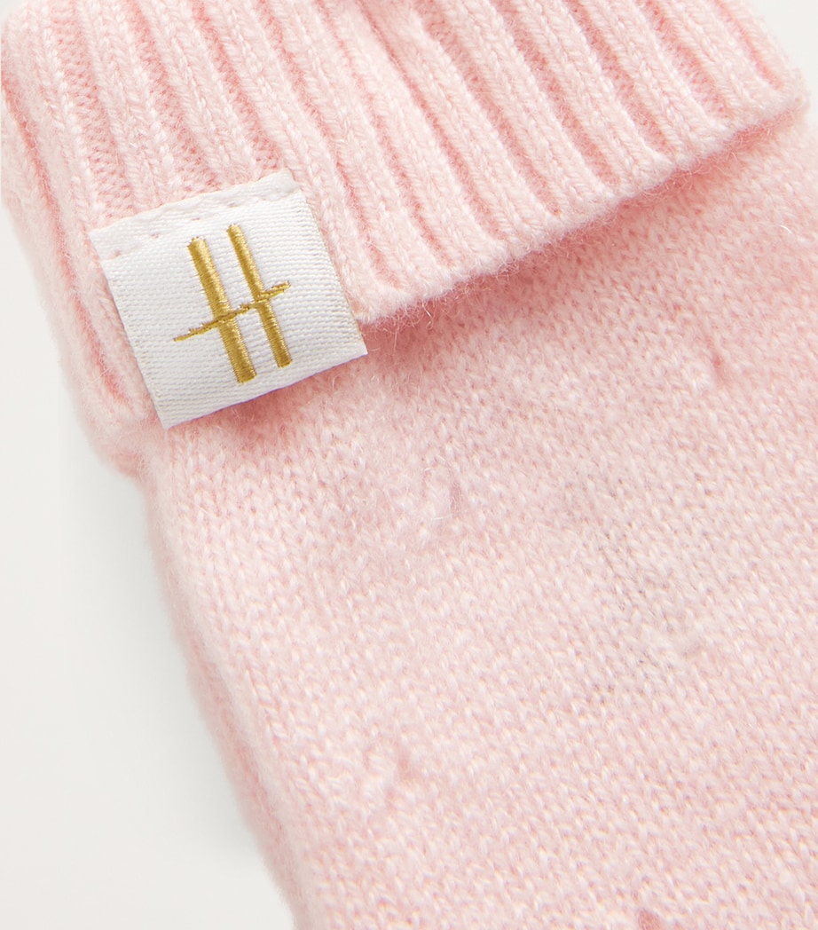 Cashmere Pointelle Mittens (0-24 Months) PINK Image 2