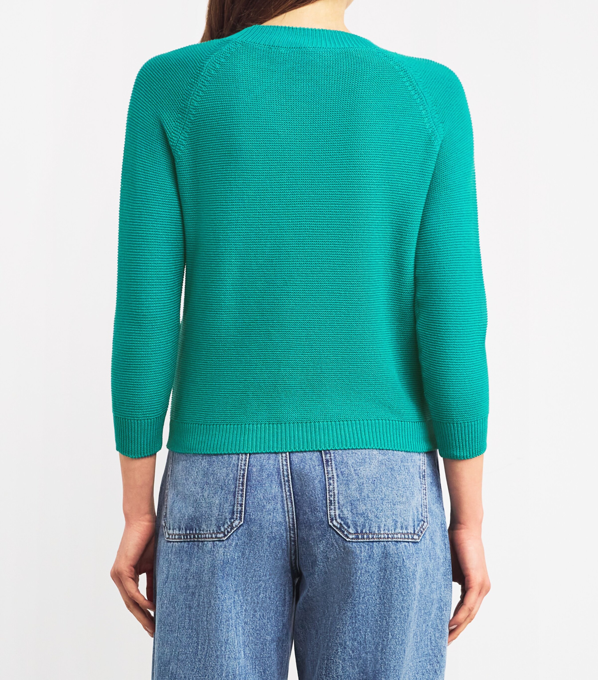 Weekend Max Mara Womens Cotton Crew-Neck Sweater Emerald Image 4