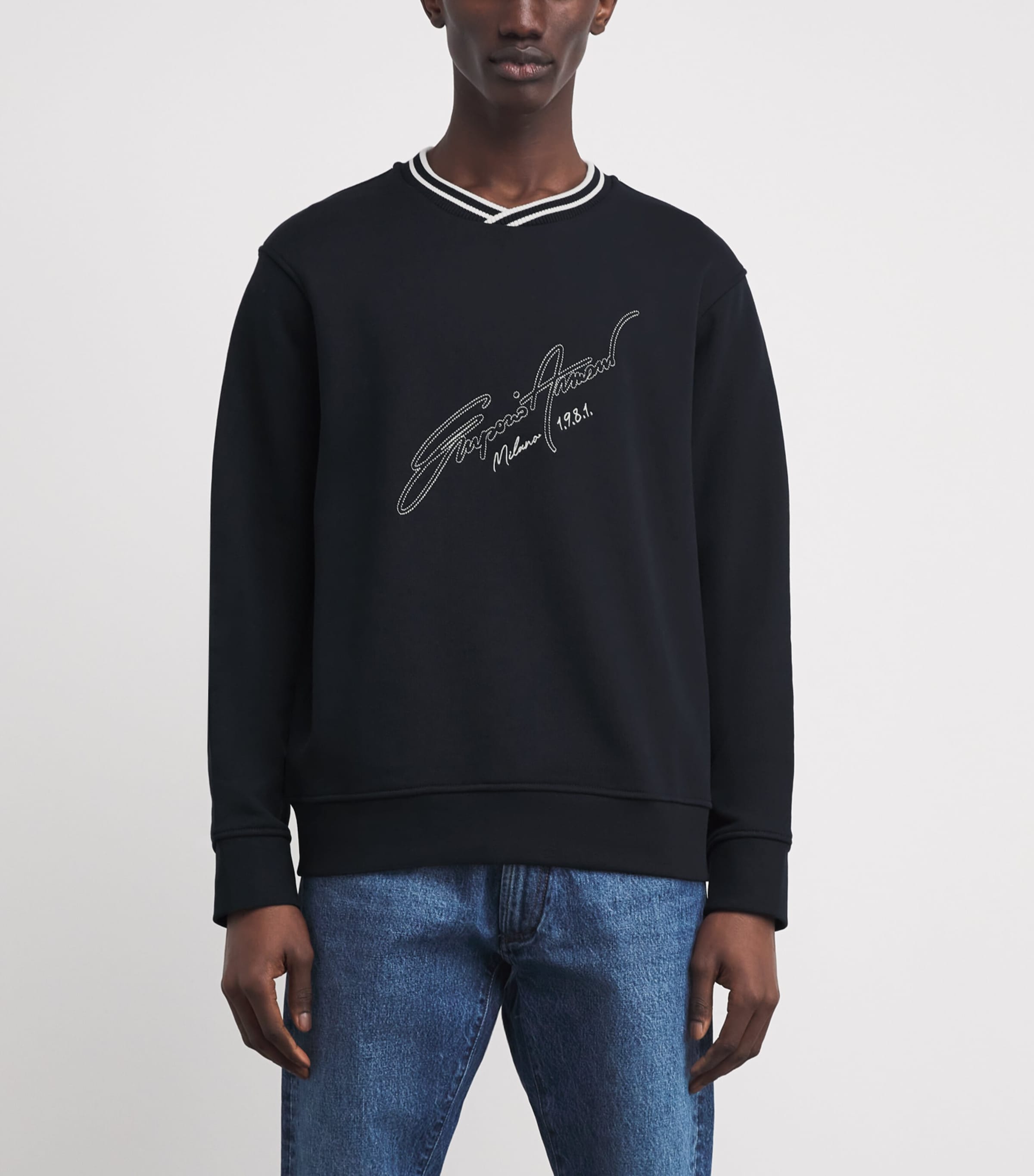Cotton Embroidered Logo Sweatshirt UB118 Image 3