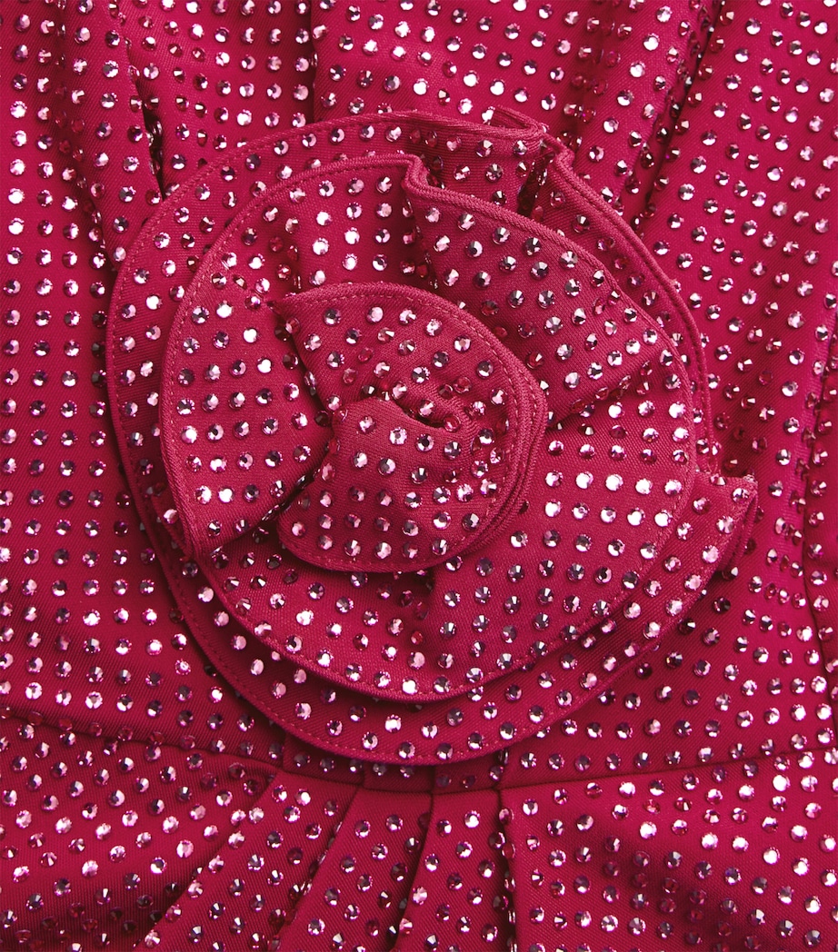 Roland Mouret Womens Diamanté Floral Appliqué Maxi Dress Pink Image 6