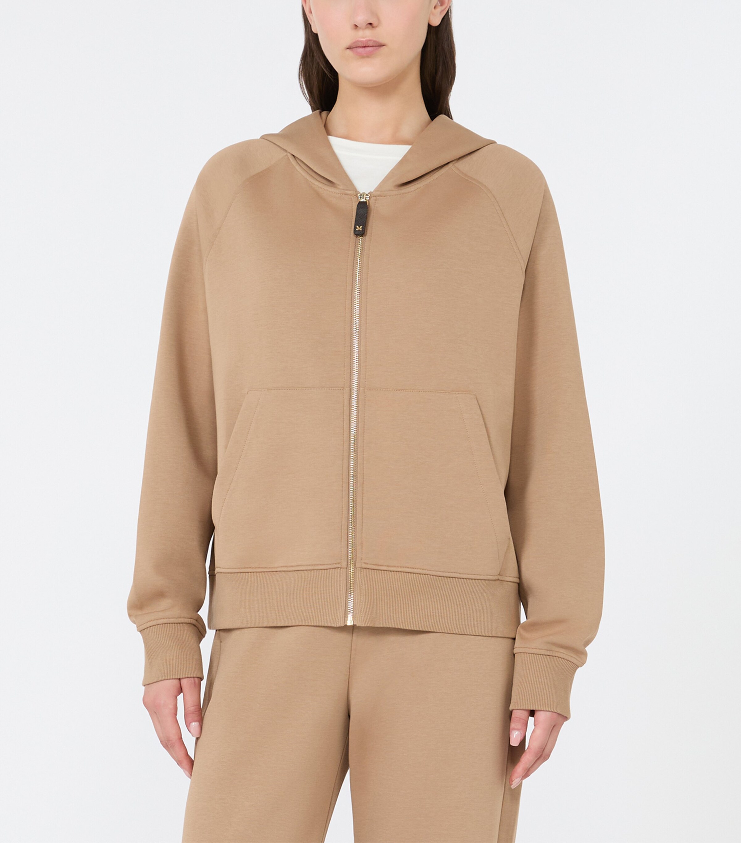 Max Mara Womens Zip-Through Hoodie Camel Image 3