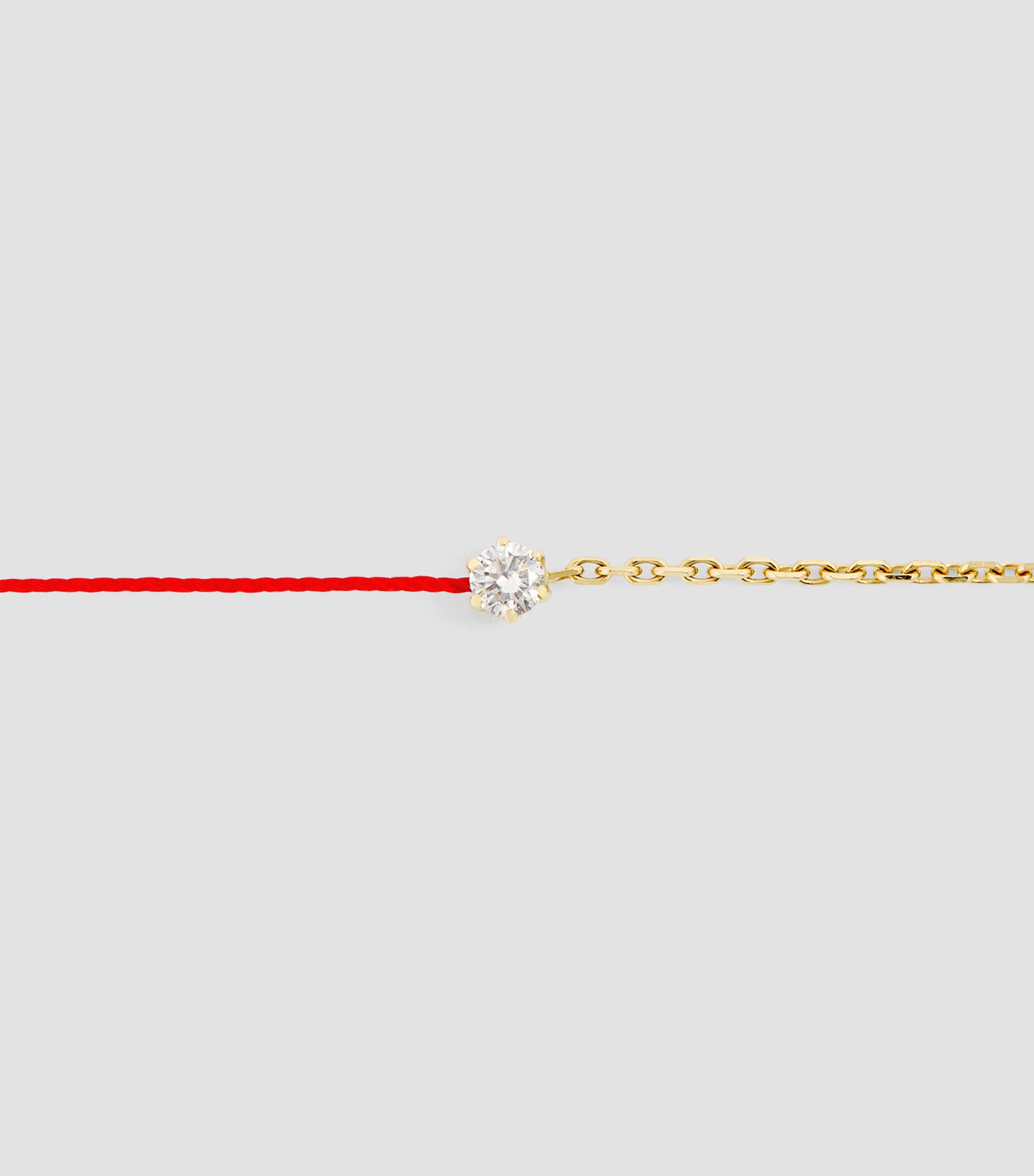 Redline Yellow Gold and Diamond Absolu Thread Bracelet Red Image 3