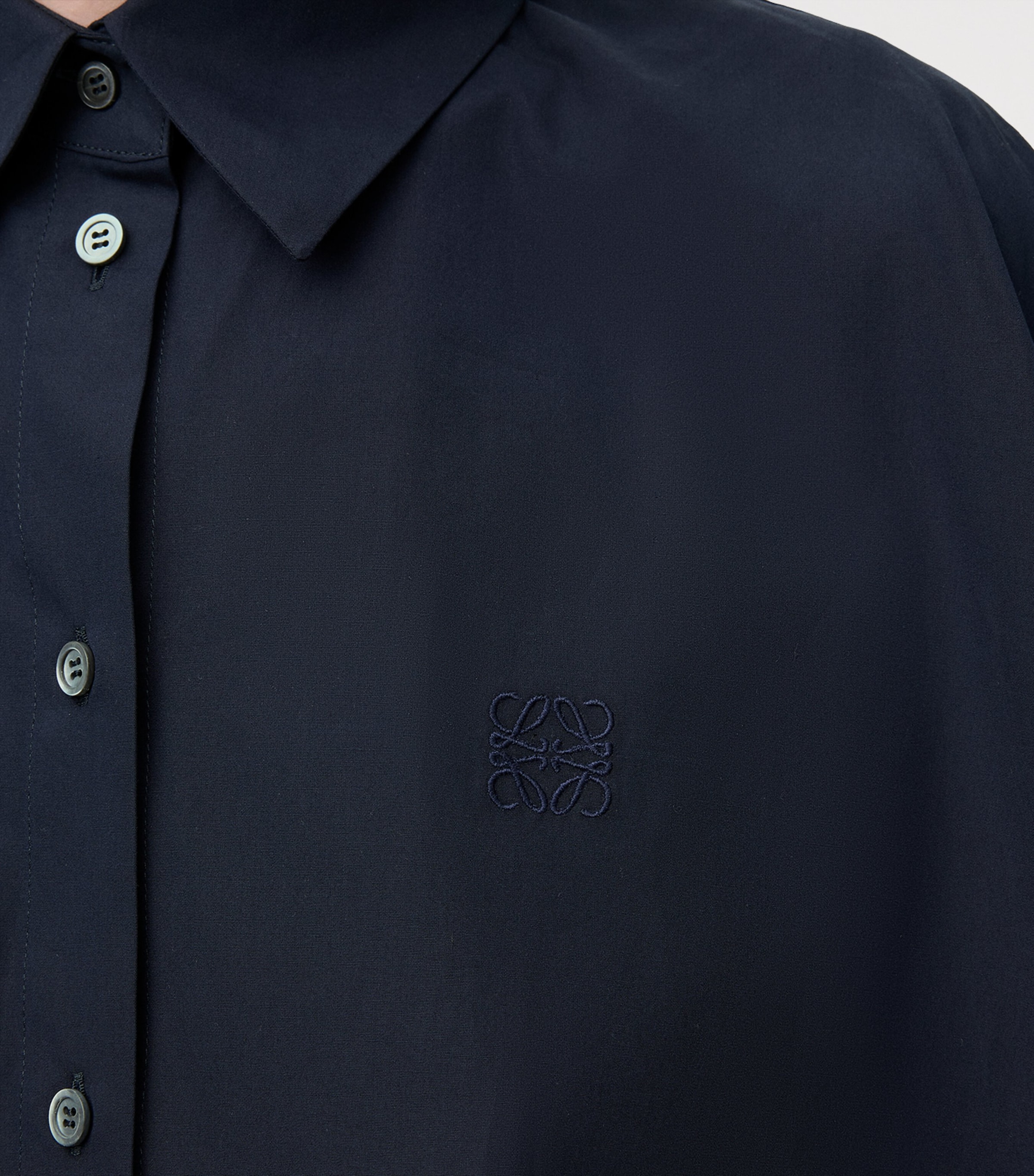 Short-Sleeve Trapeze Shirt NAVY BLUE Image 5