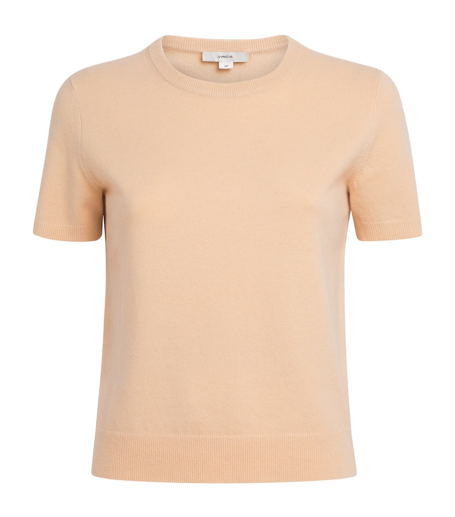 Vince Womens Wool-Blend Short-Sleeve Sweater Chamomile Image 1