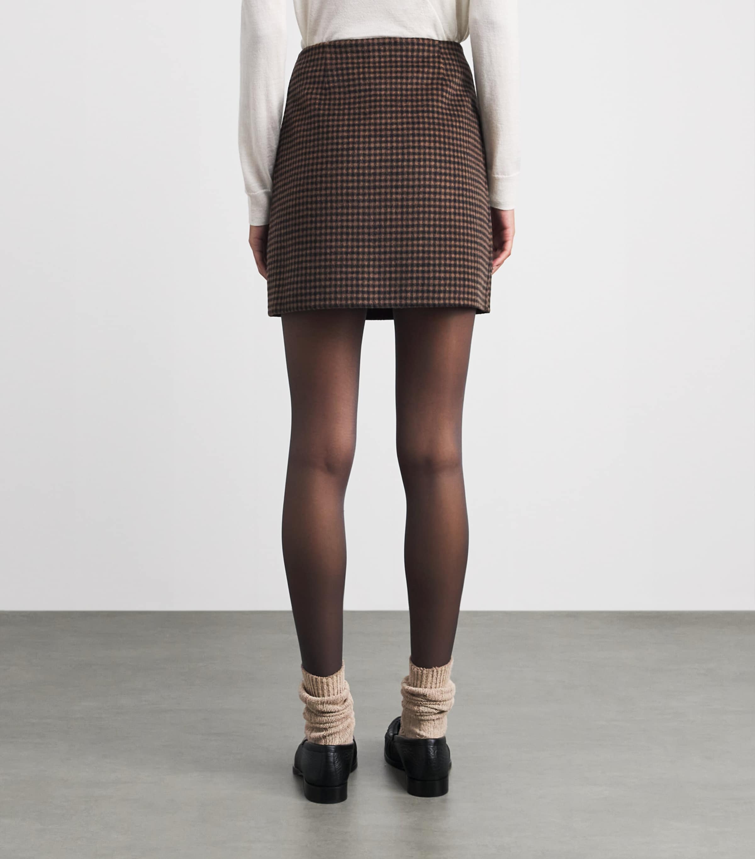 Claudie Pierlot Womens Wool-Blend Check Mini Skirt Dual Color Image 5