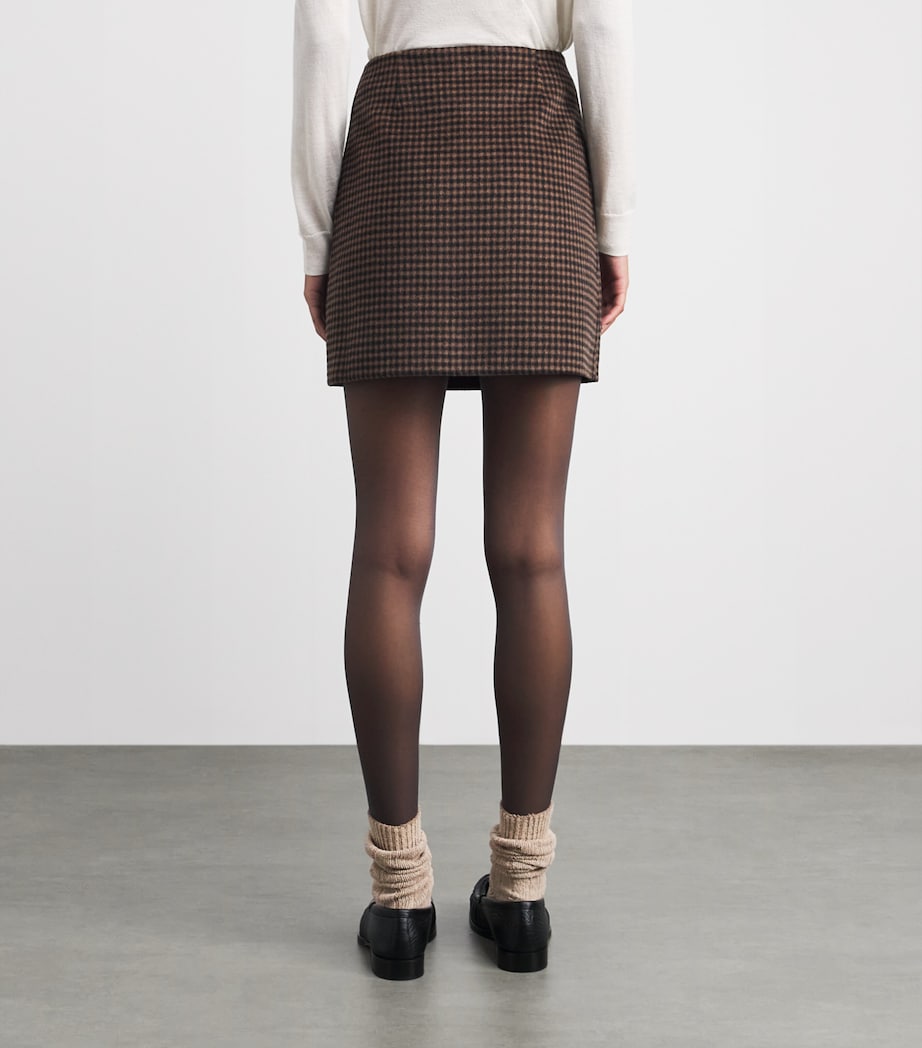 Claudie Pierlot Womens Wool-Blend Check Mini Skirt Dual Color Image 5