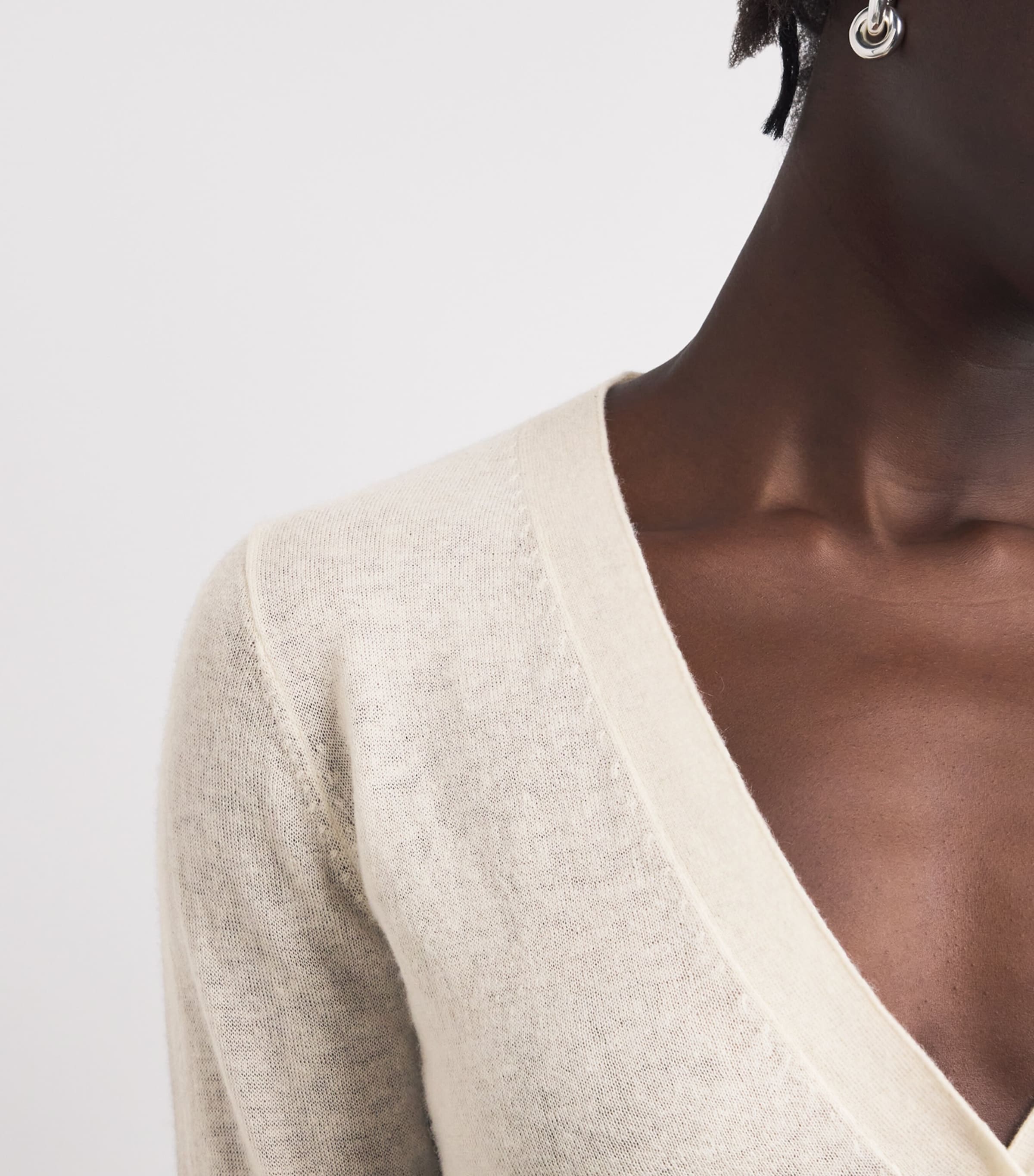 Skims Womens Cashmere Sheer Cardigan Egret Image 6