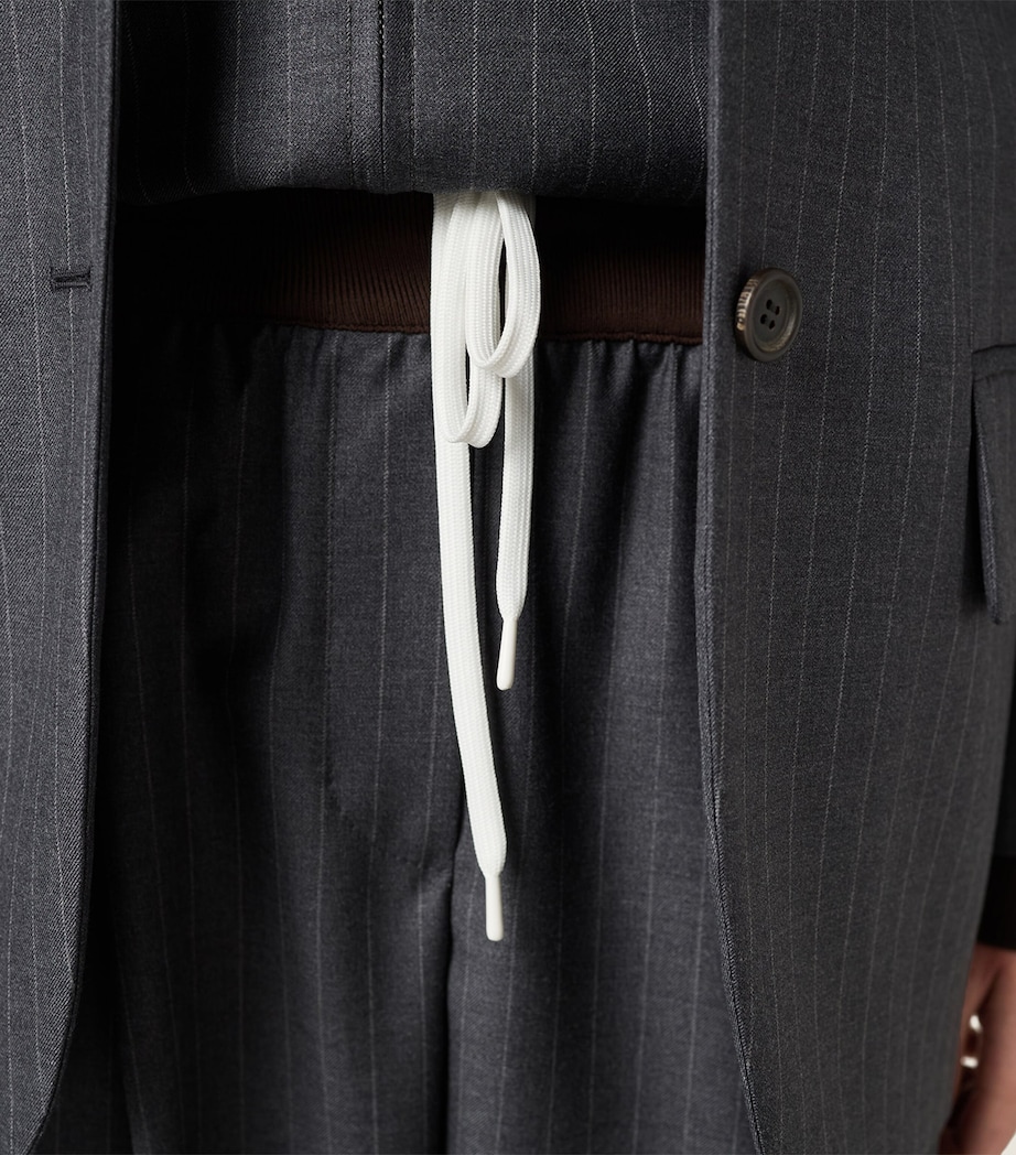 Wool Pinstripe Trousers F0480 Image 4