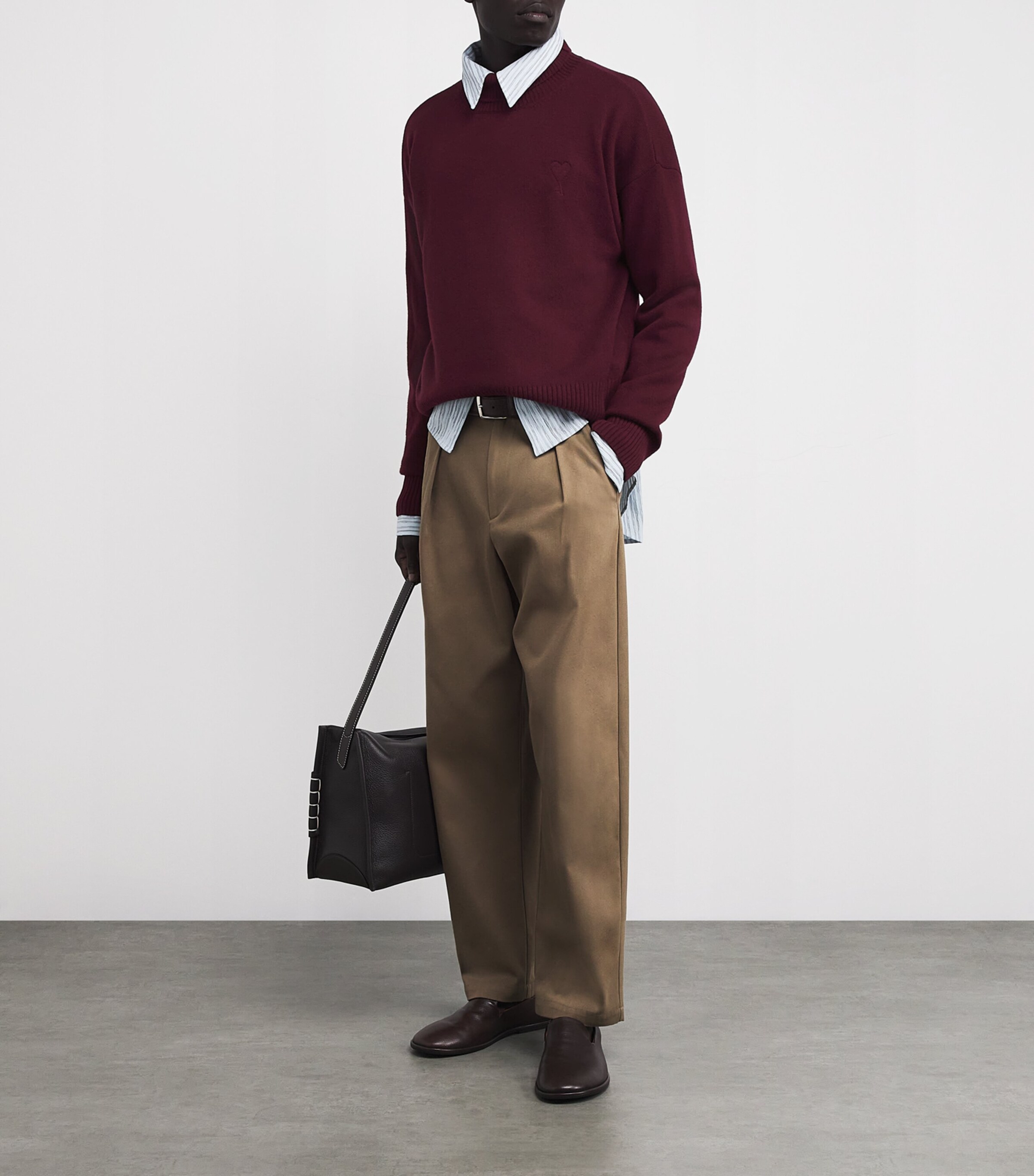 Wool-Cashmere Funnel-Neck Sweater 692 - CERISE Image 2