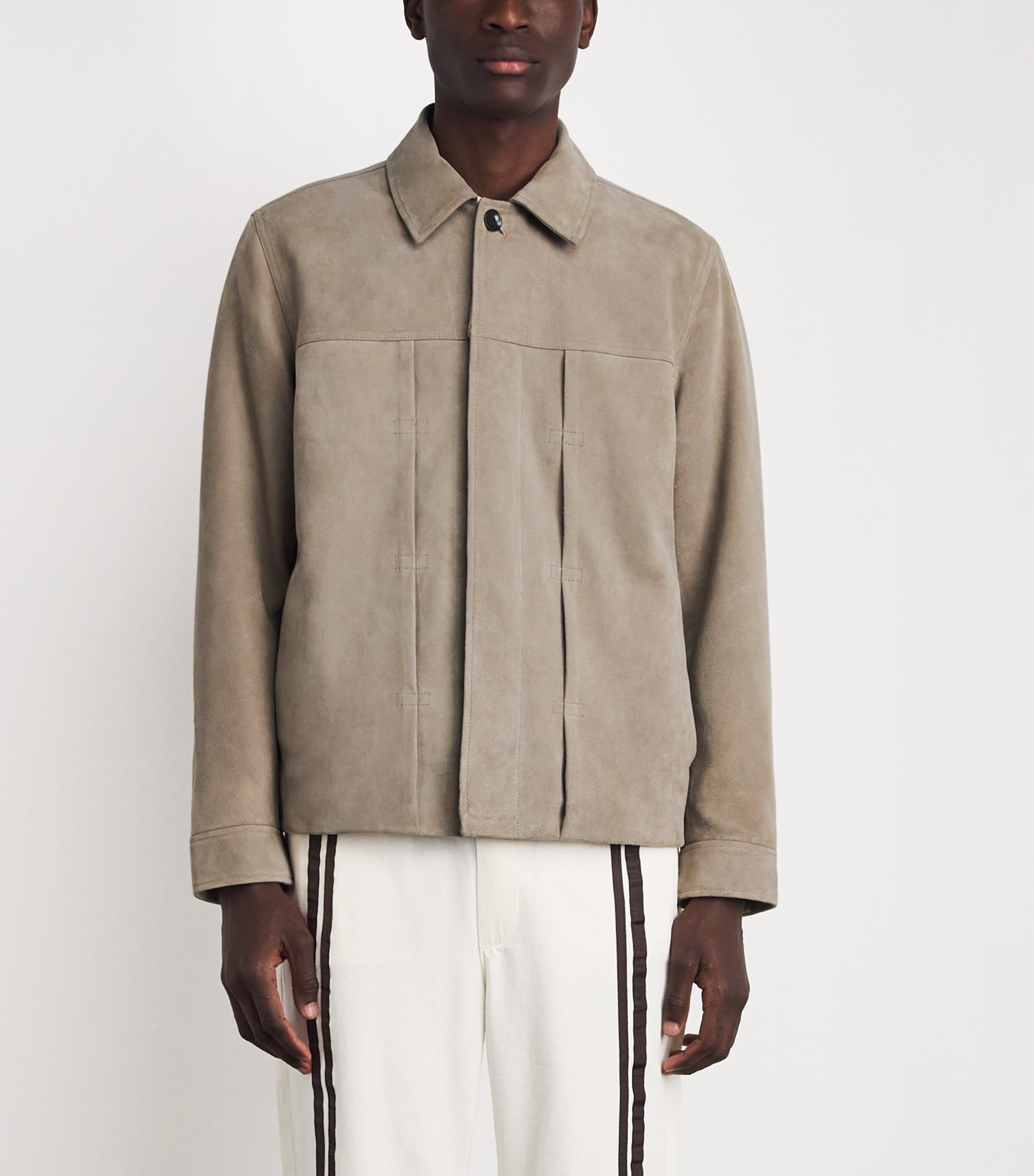 Suede Panneled Jacket MINK Image 4