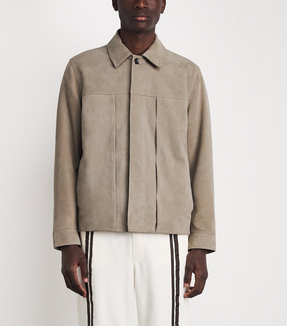 Suede Panneled Jacket MINK Image 4