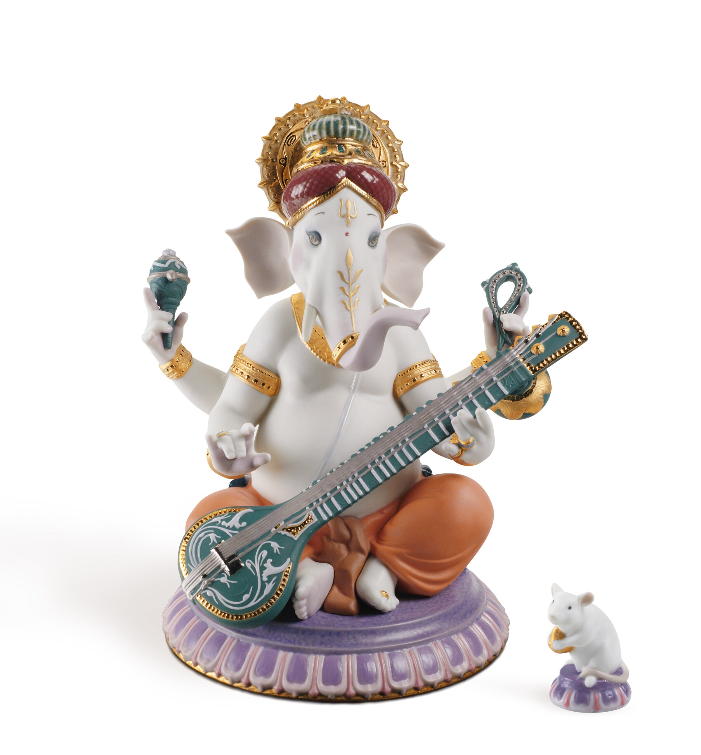 Lladró Veena Ganesha Figurine Image 2