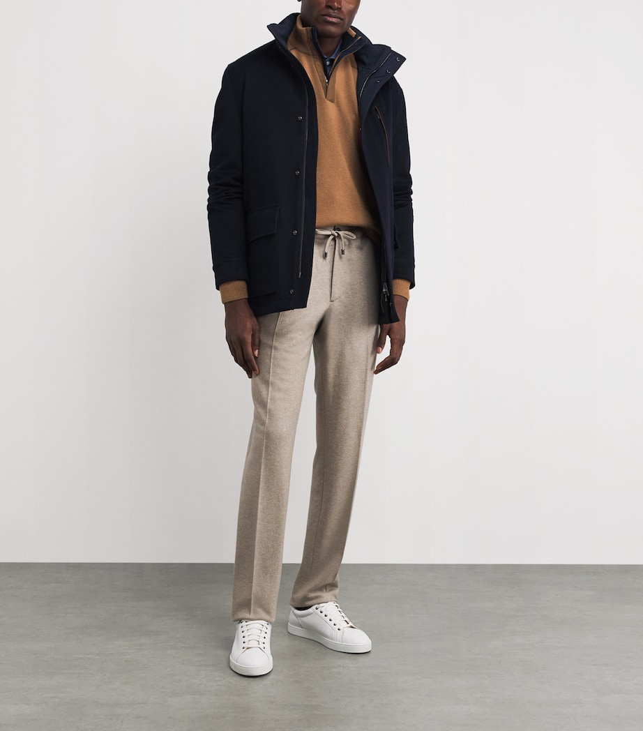 Wool-Cashmere Quarter-Zip Sweater 421BROWN Image 2