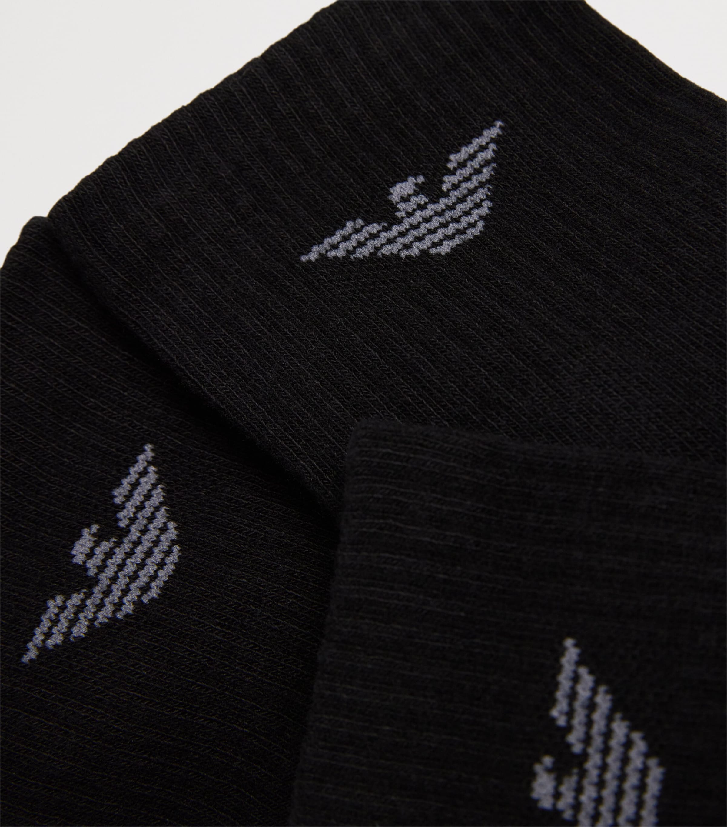 Cotton-Blend Logo Ankle Socks (Pack of 3) MC061 BLACK Image 2