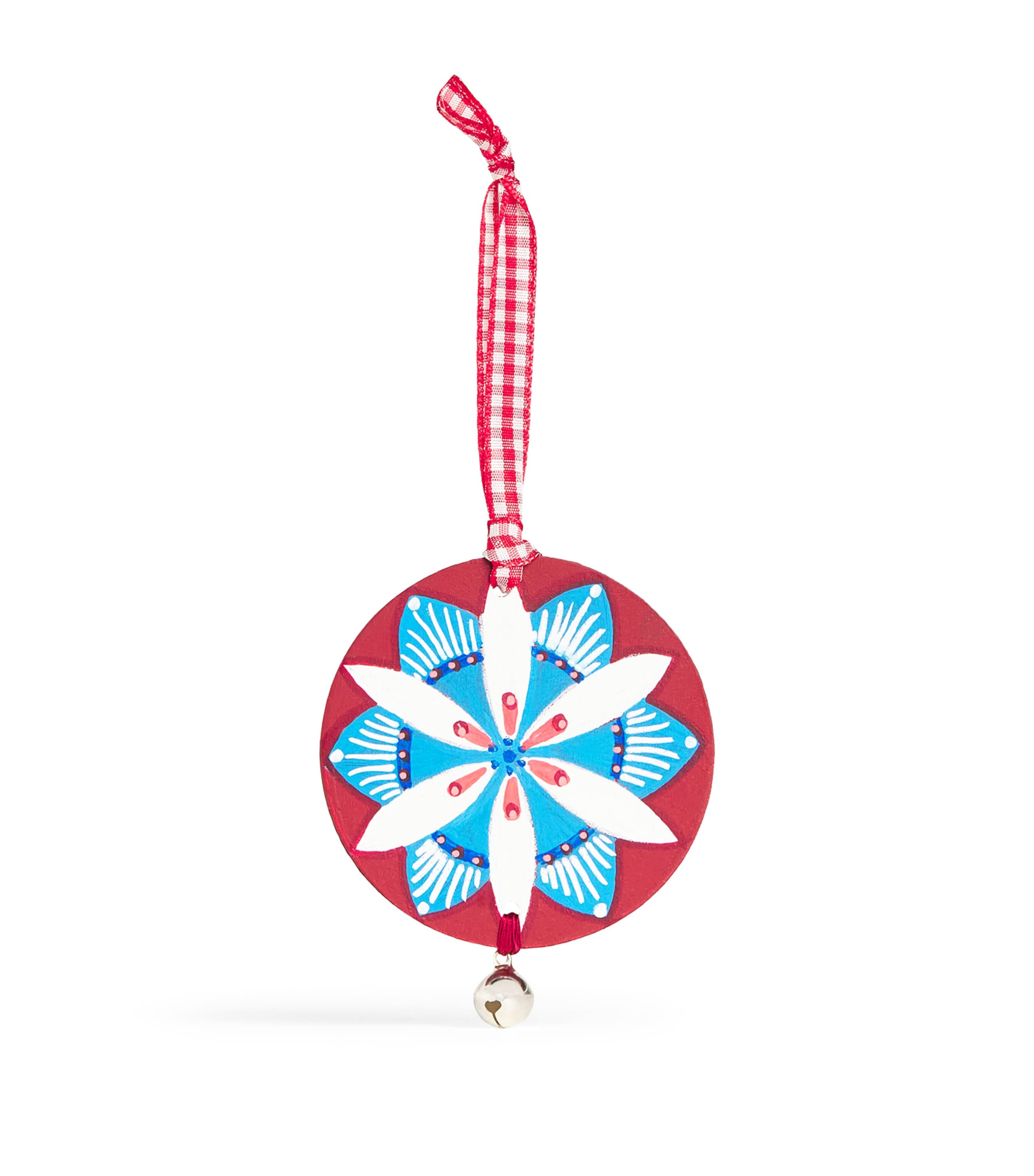 Harrods Wooden Snow Star Bauble In Red