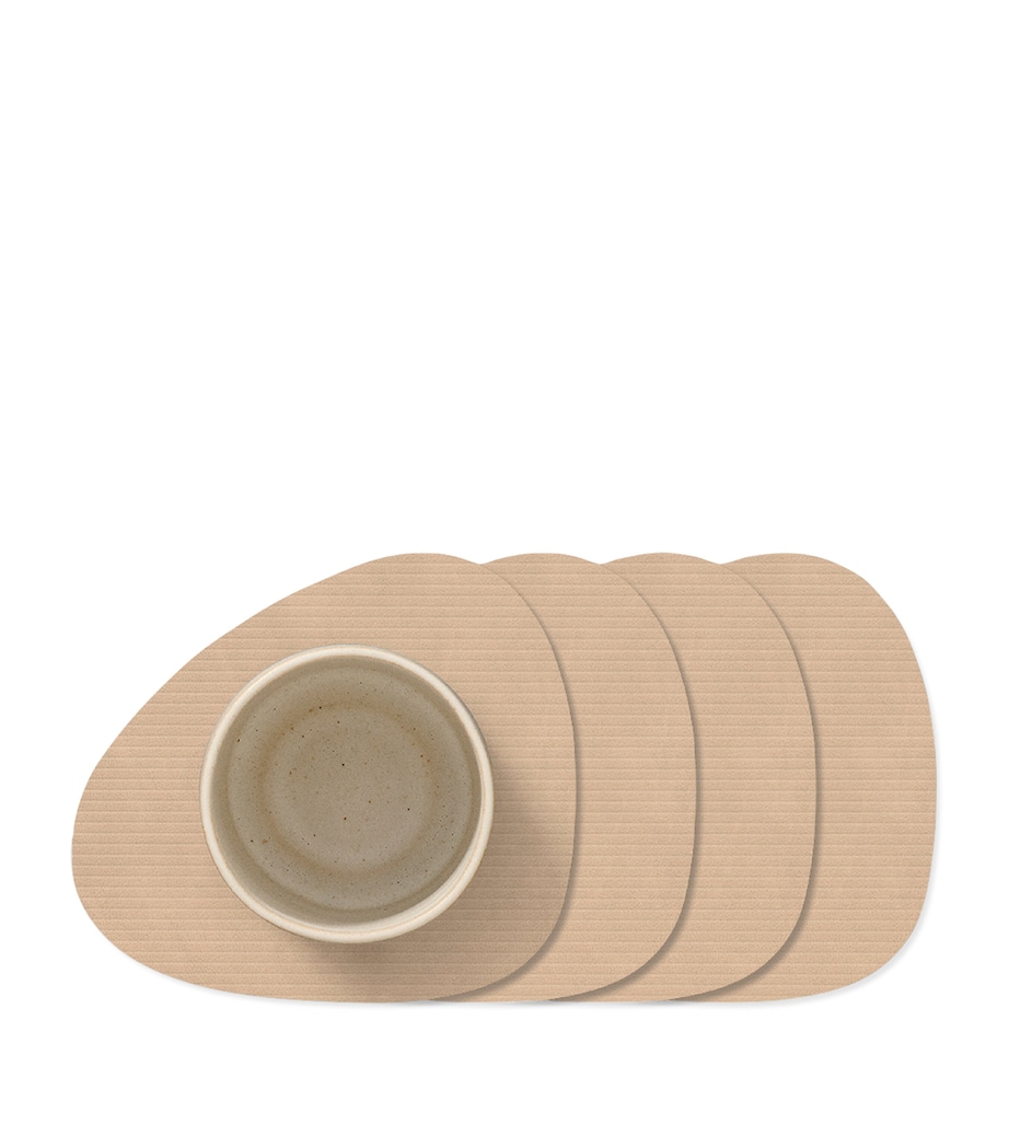 Curve Corduroy Coasters (Set of 4) SAND Image 1