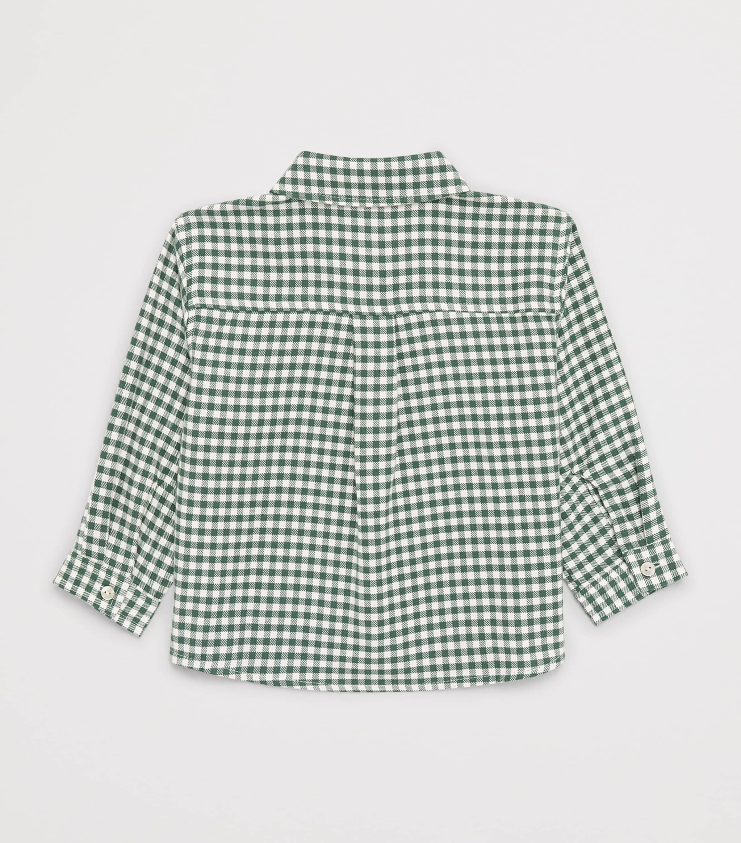 KONGES SLOJD Organic Cotton Check Shirt (9 Months-4 Years) Green Check Image 2