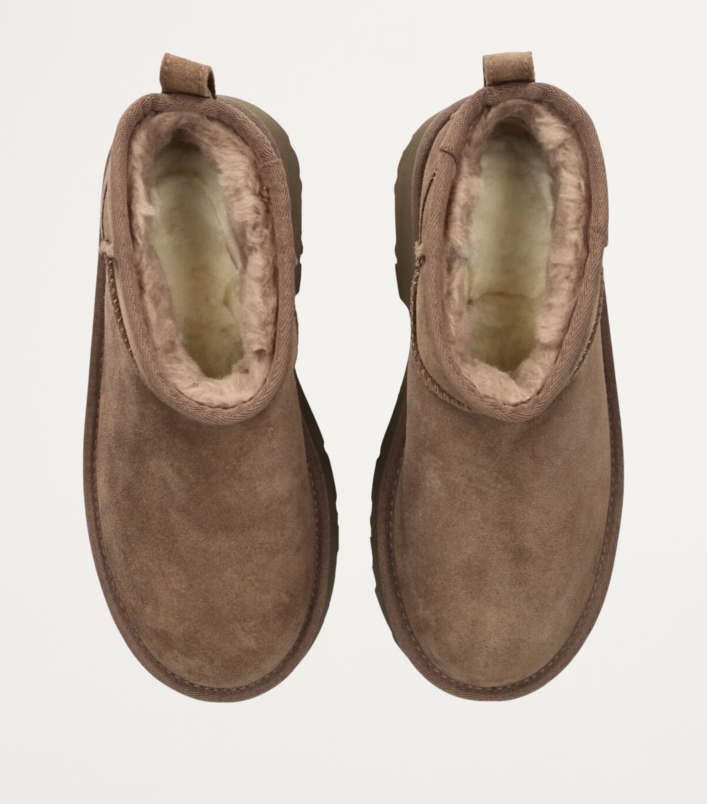 UGG Suede Classic Ultra Mini New Heights Boots 70 Dark Brown Image 4
