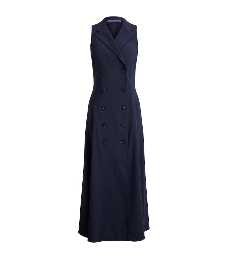 Ralph Lauren Collection Womens Cotton-Blend Alecia Midi Dress Navy Image 1