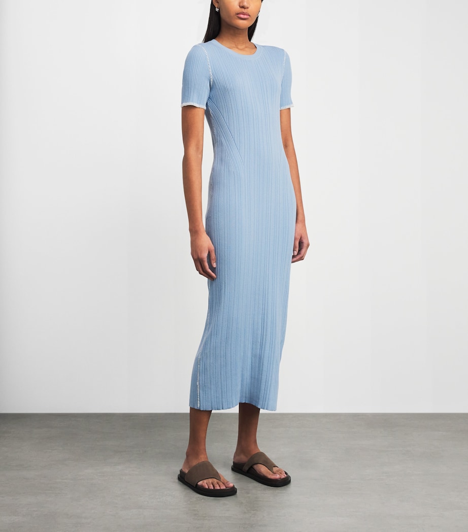 Rag & Bone Womens Ribbed Harper Midi Dress Sky Image 4