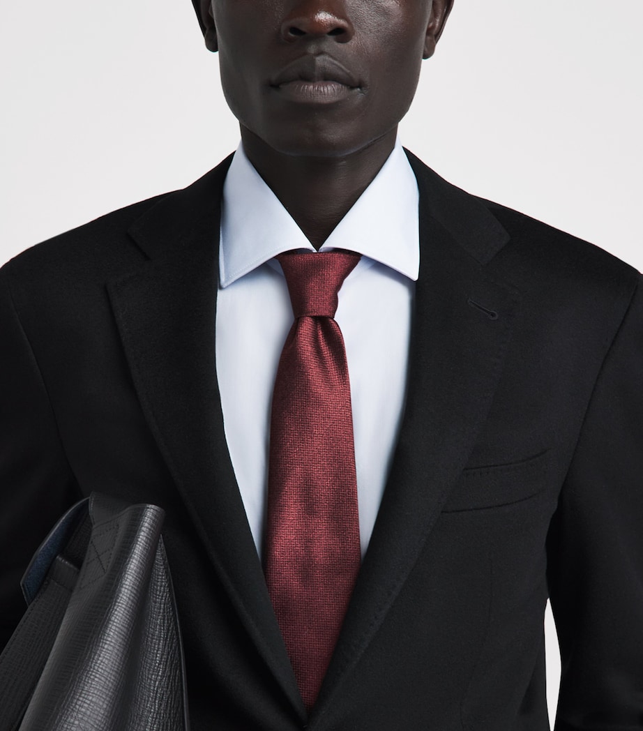 Canali Silk Diagonal Weave Tie Image 2