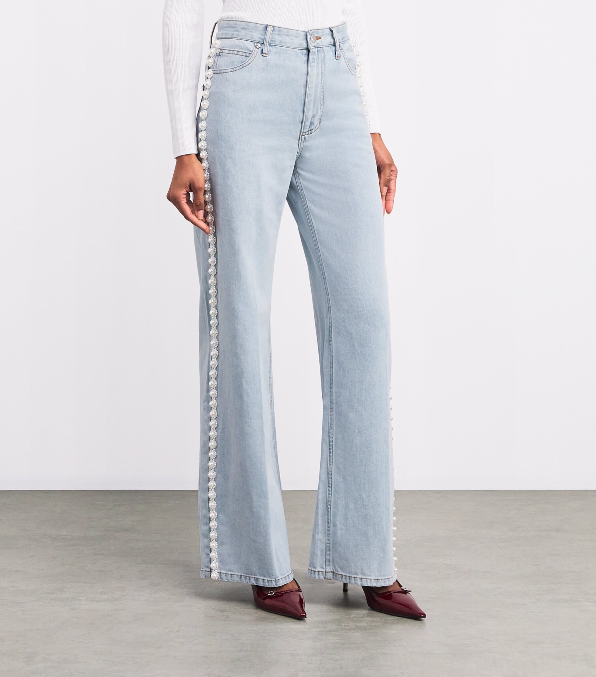 Sandro Paris Embellished Wide-Leg Jeans Harrods PT