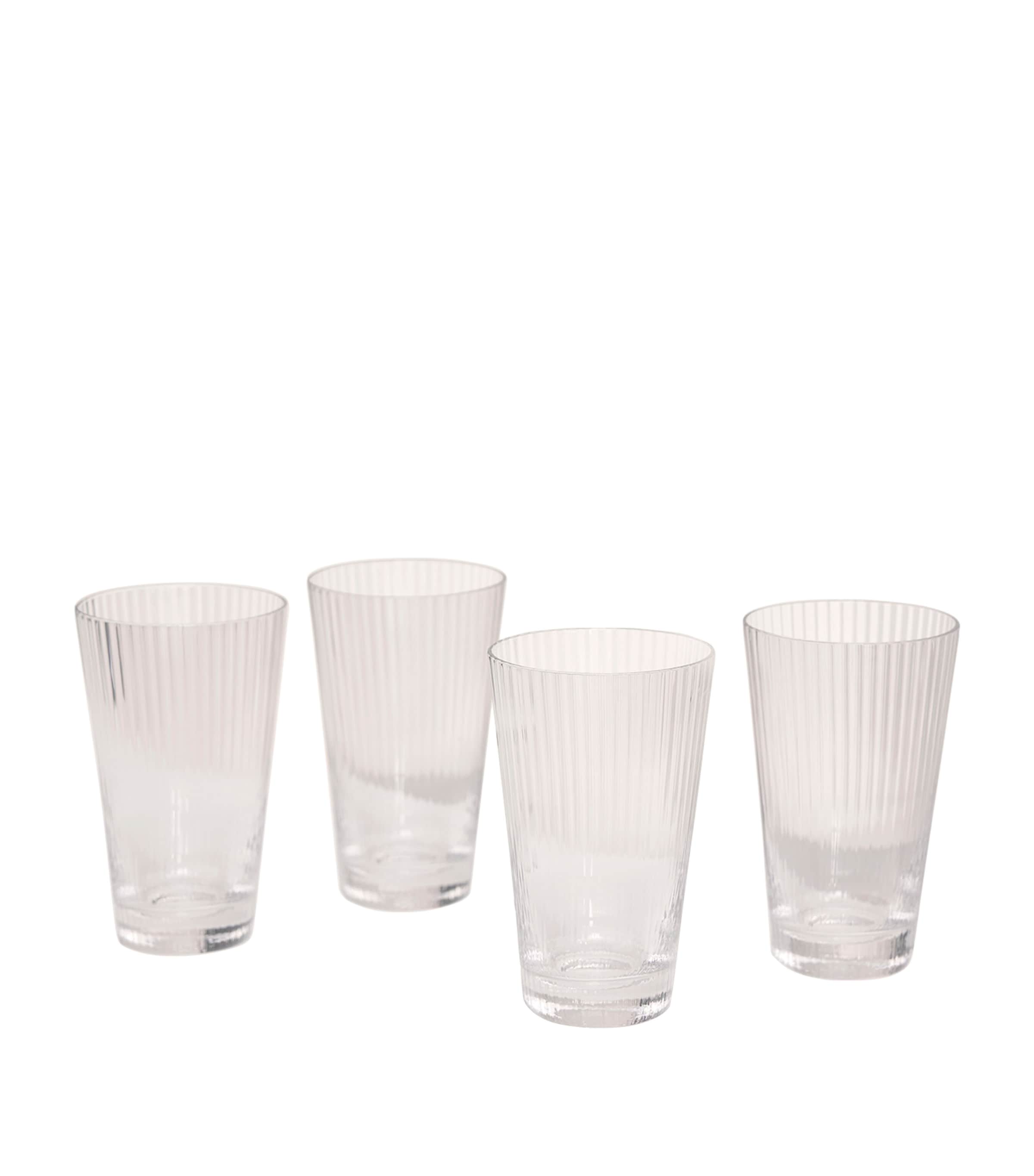 Soho Home Set Of 4 Fluted Water Glasses In Pink