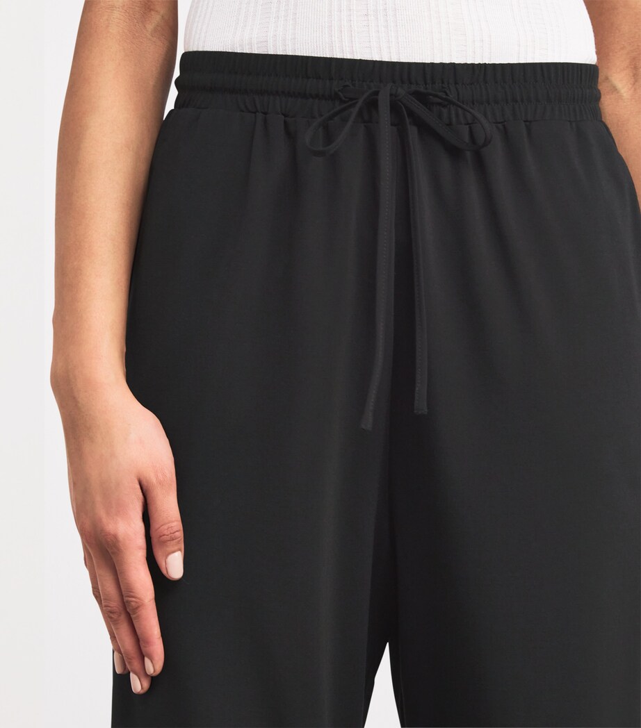 Drawstring Wide-Leg Trousers BLACK Image 6