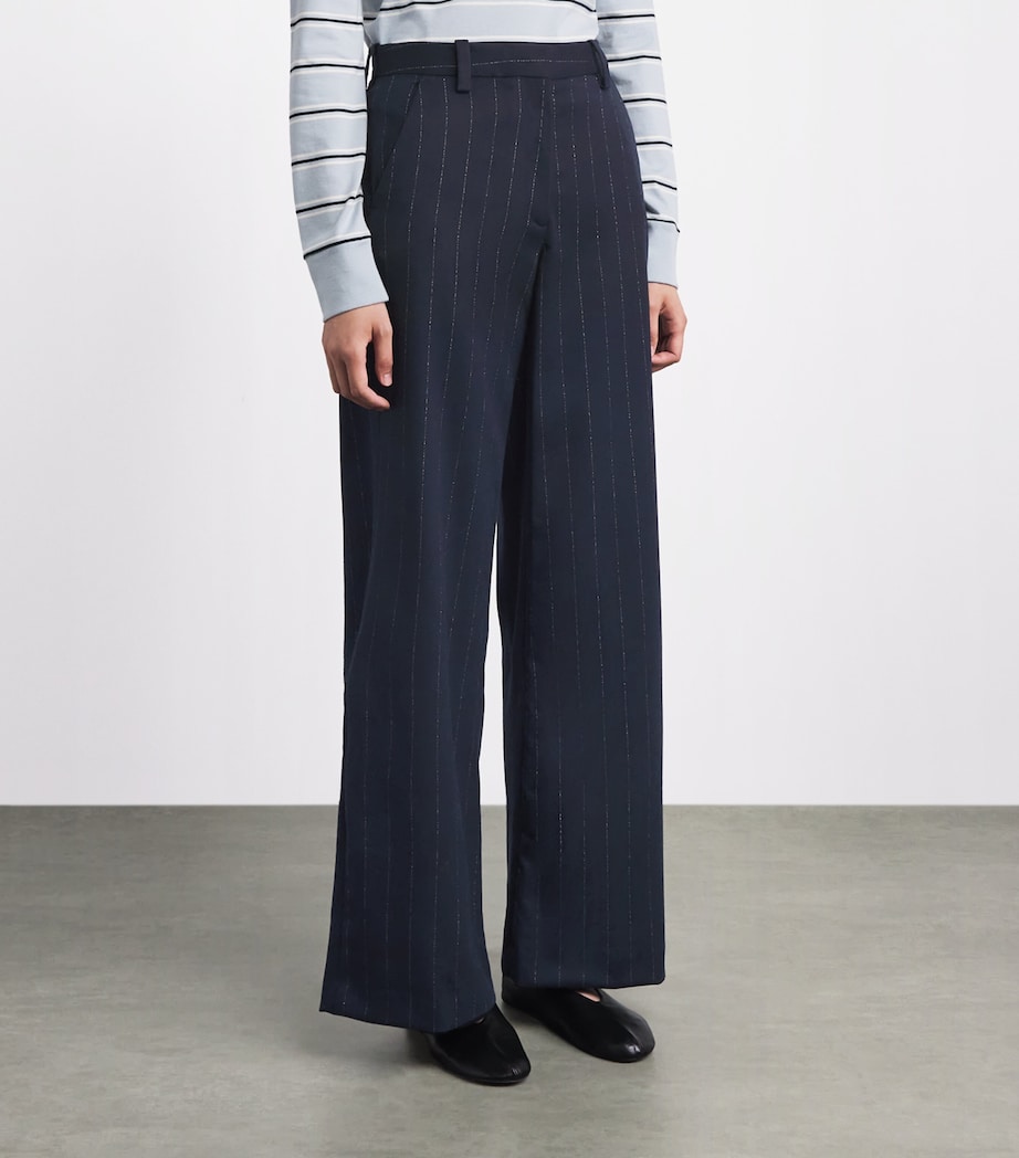 Maje Womens Stripe Suit Trousers Navy Image 4